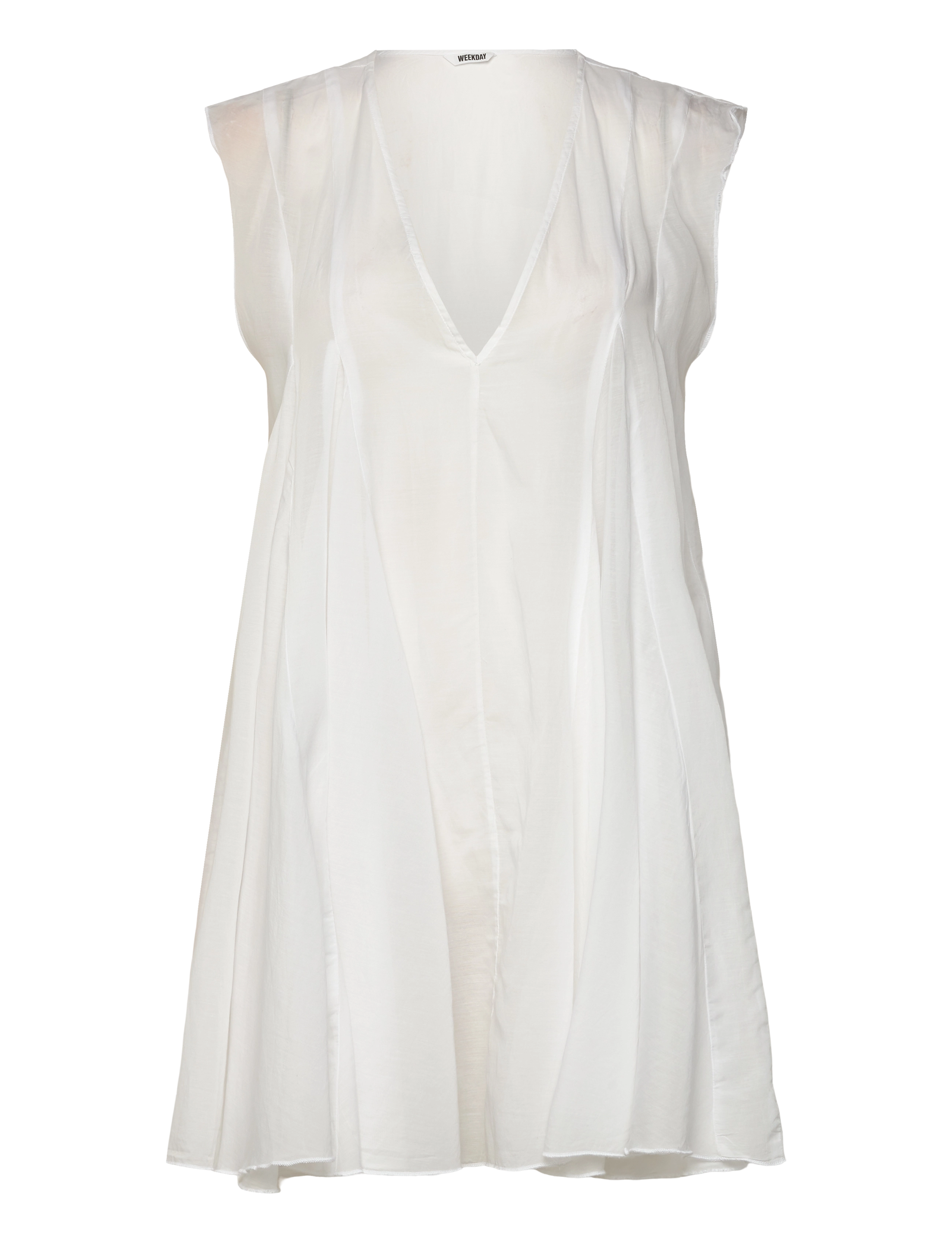 Weekday Short Chiffon Dress, XS, Dresses, Weiß - Frauen