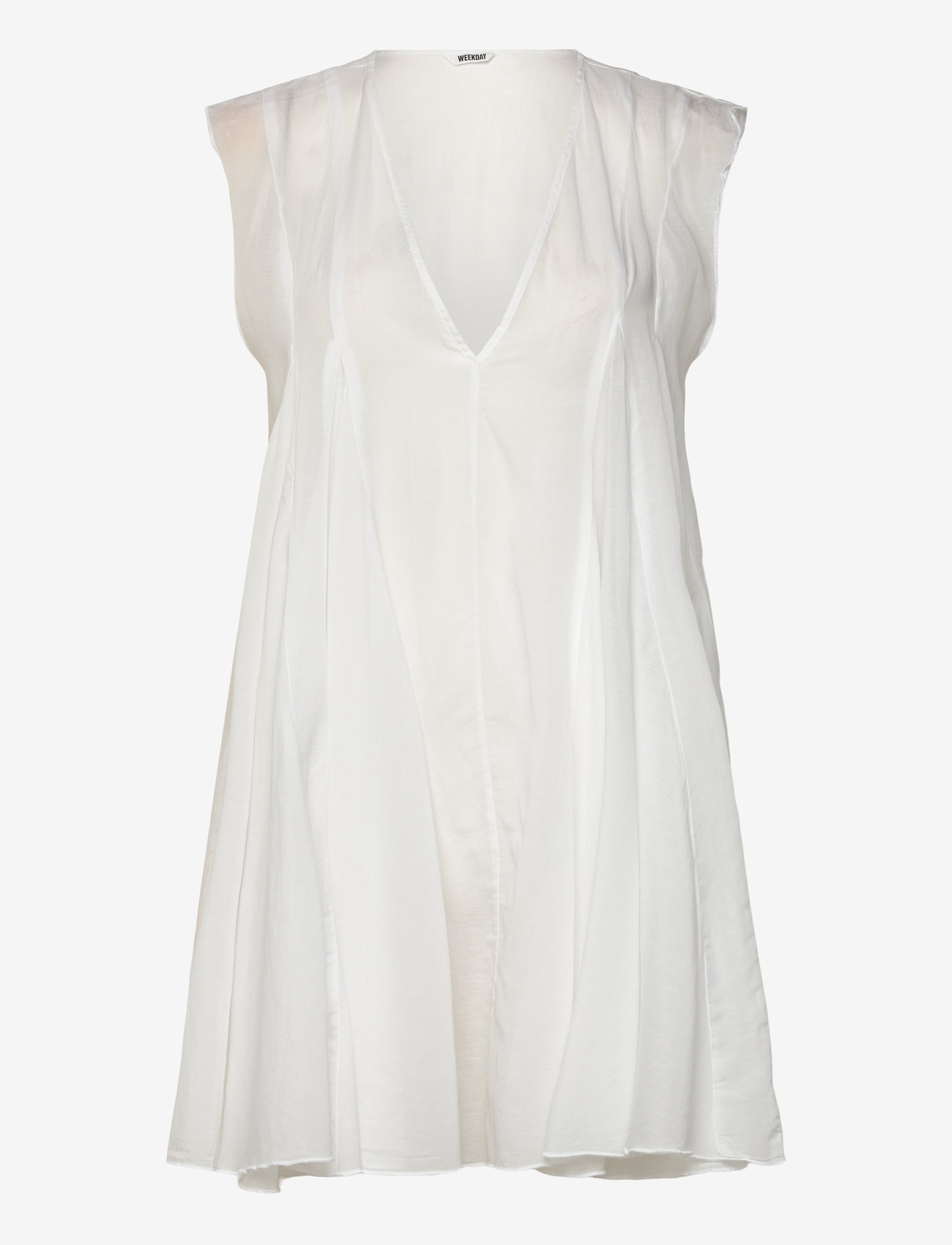 Weekday - Short Chiffon Dress - sommerkleider - white - 0