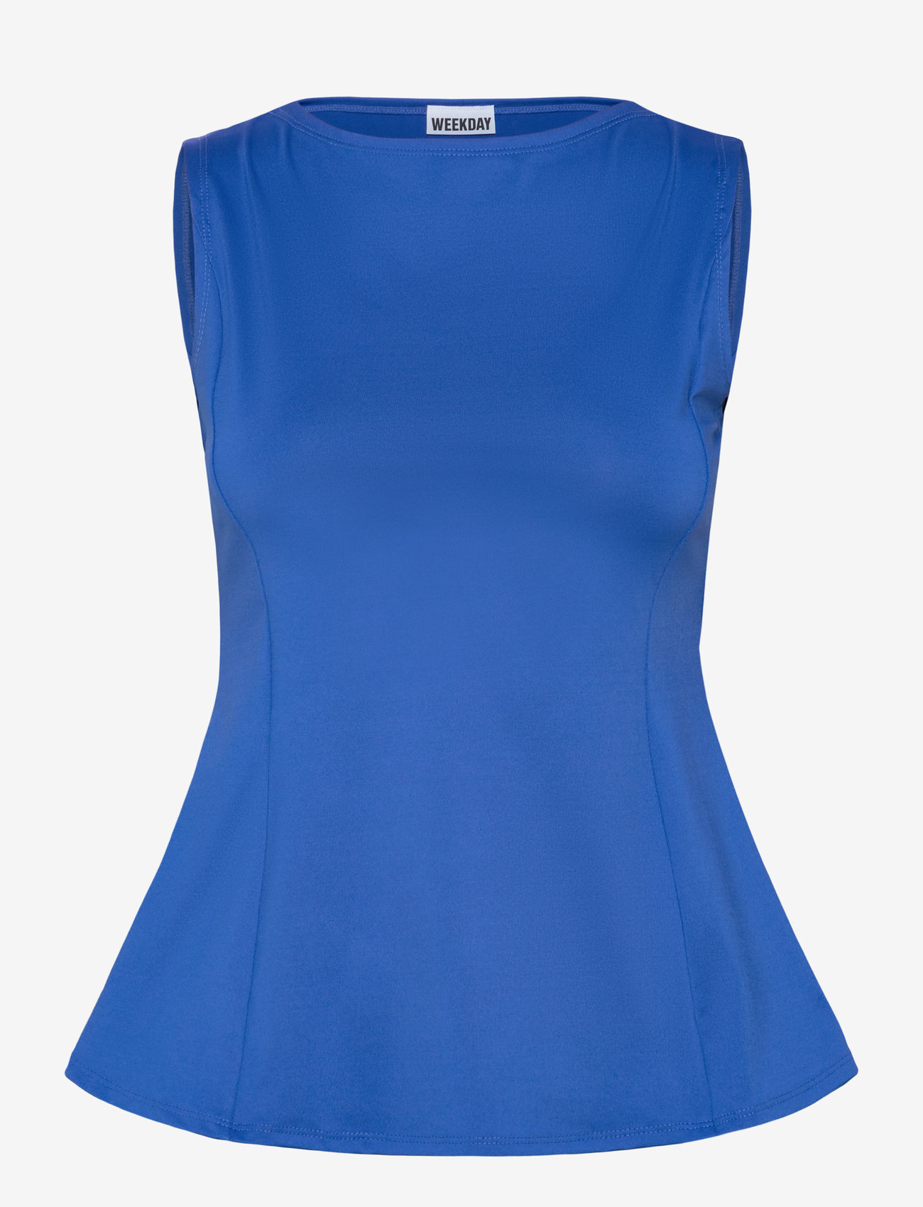 Weekday - Peplum Boat-Neck Top - Ärmellose blusen - bright blue - 0