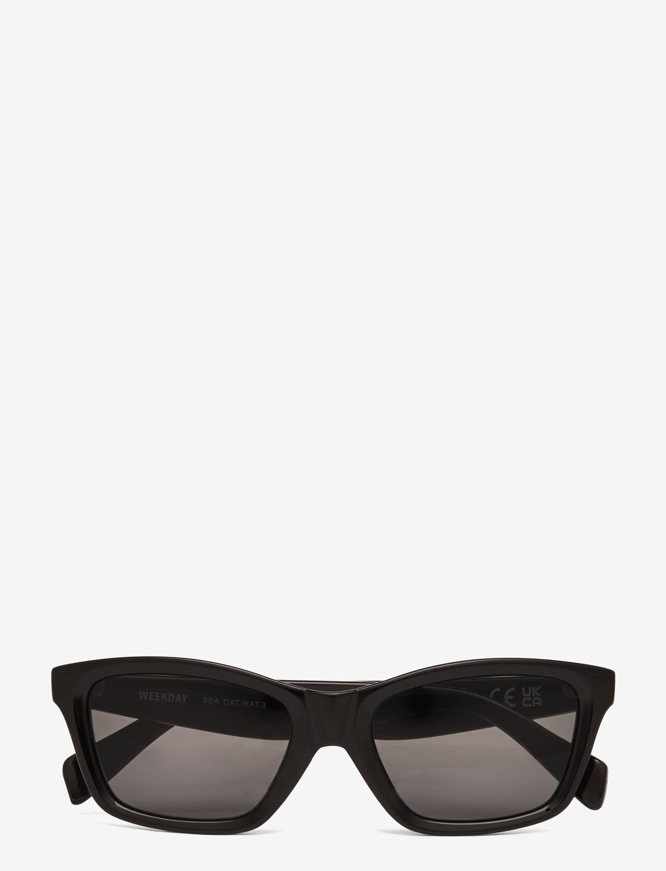 Weekday - Bold Rectangular Sunglasses - d-shaped solbriller - black - 0