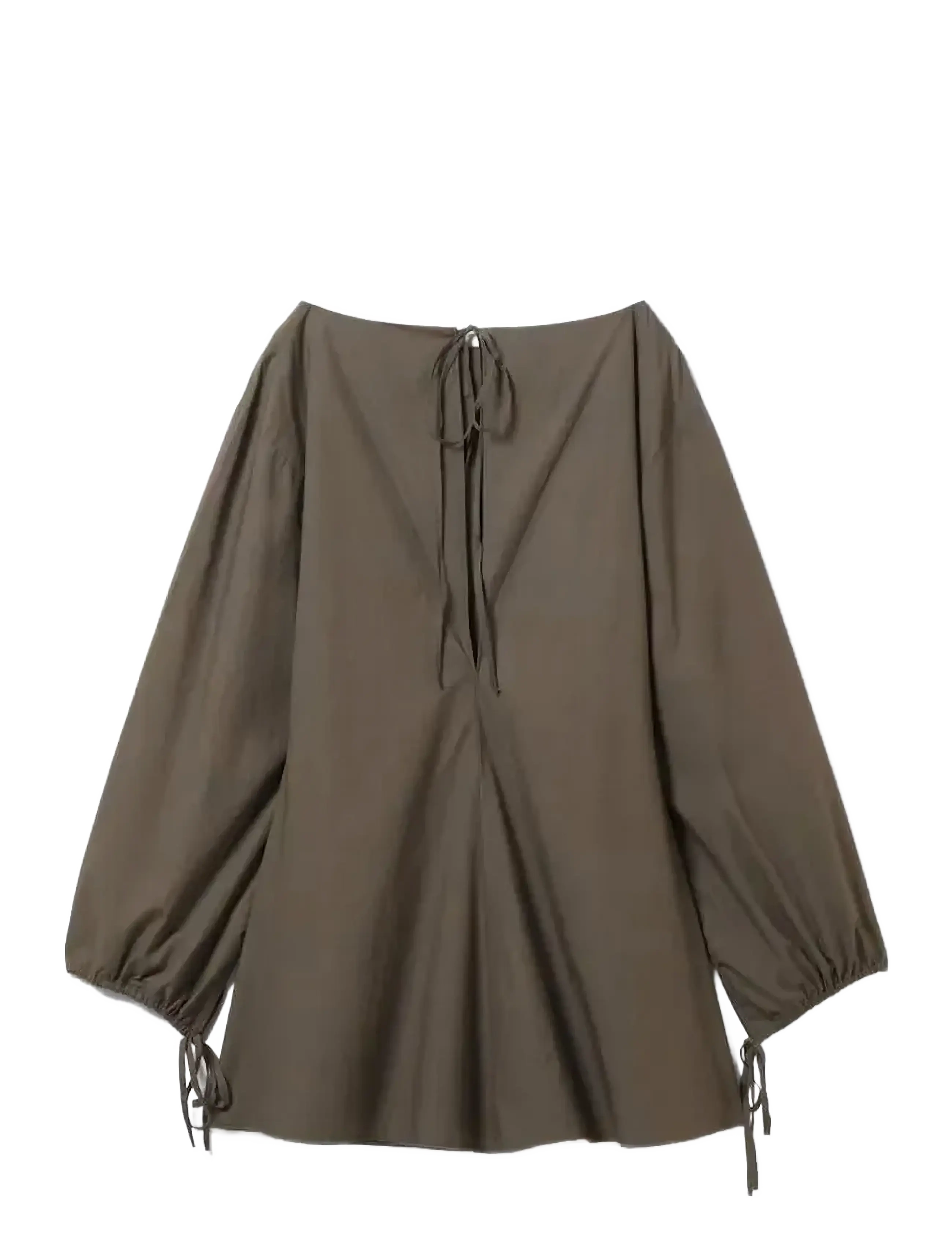 Weekday - Cotton Poplin Tie-Detail Mini Dress - confirmation - mole dark - 1