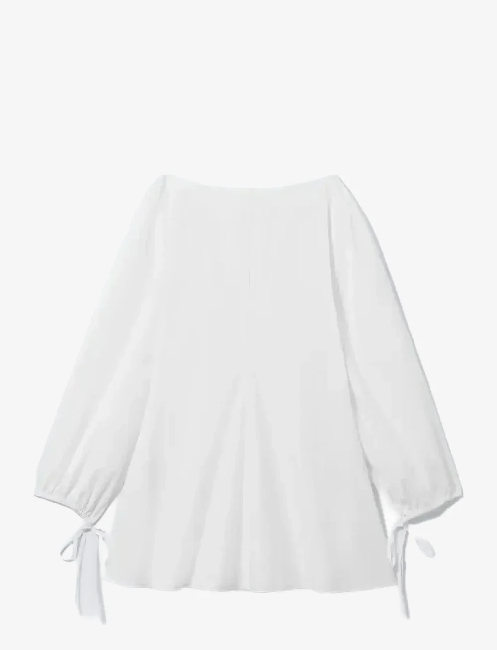 Weekday - Cotton Poplin Tie-Detail Mini Dress - konfirmation - white light - 0