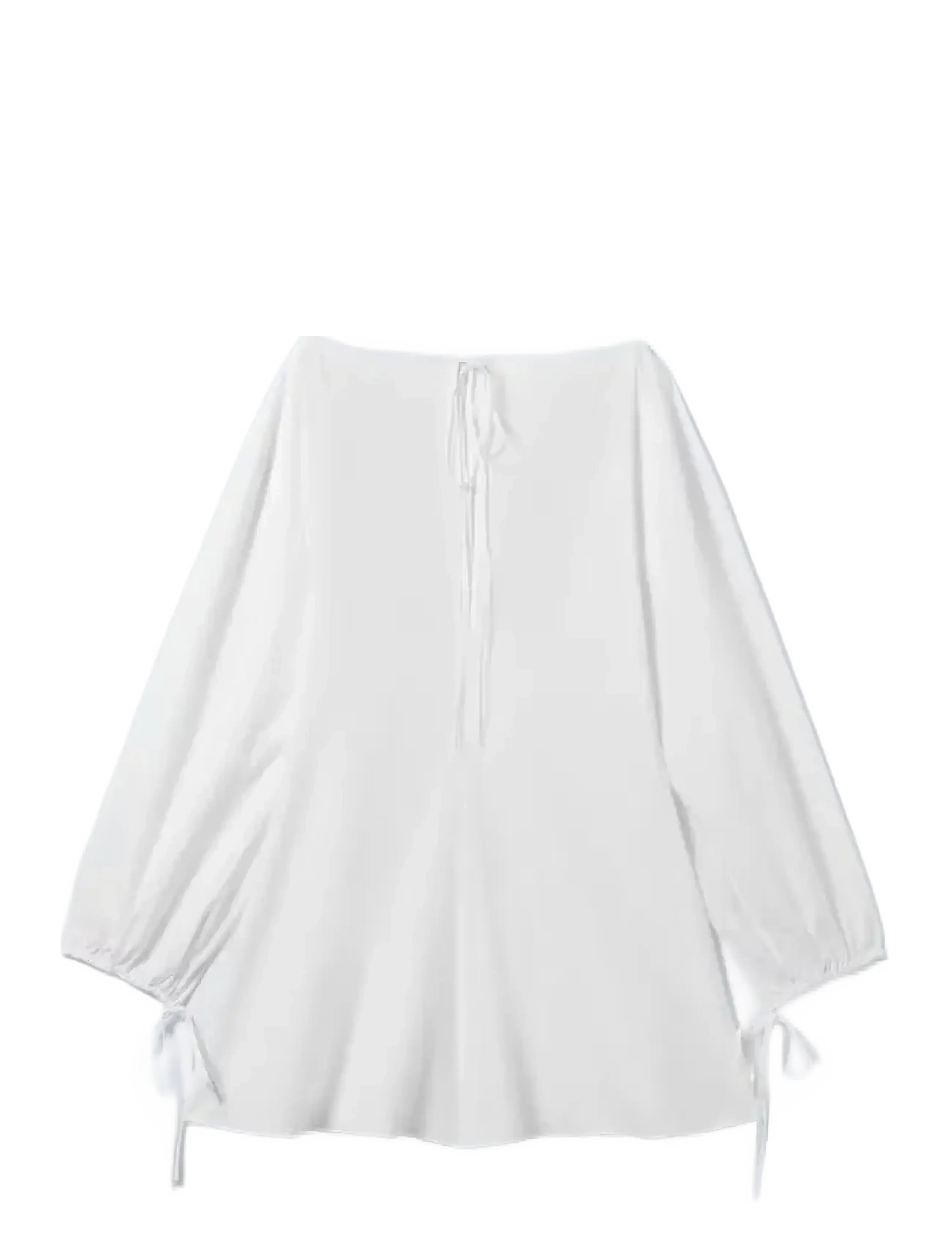 Weekday - Cotton Poplin Tie-Detail Mini Dress - confirmation - white light - 1