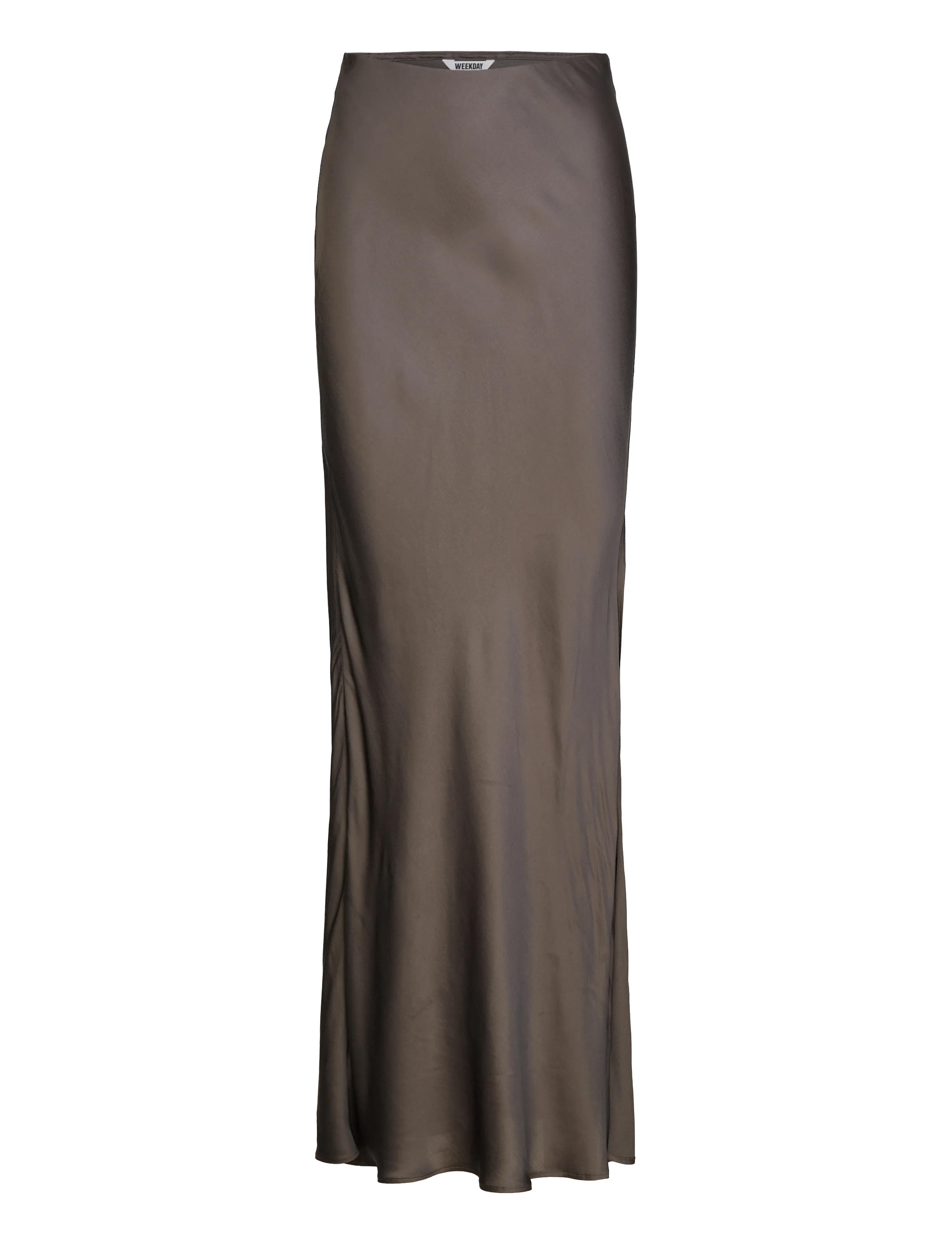 Weekday Bias Cut Satin Maxi Skirt - Maxi Röcke - MOLE DARK / brown