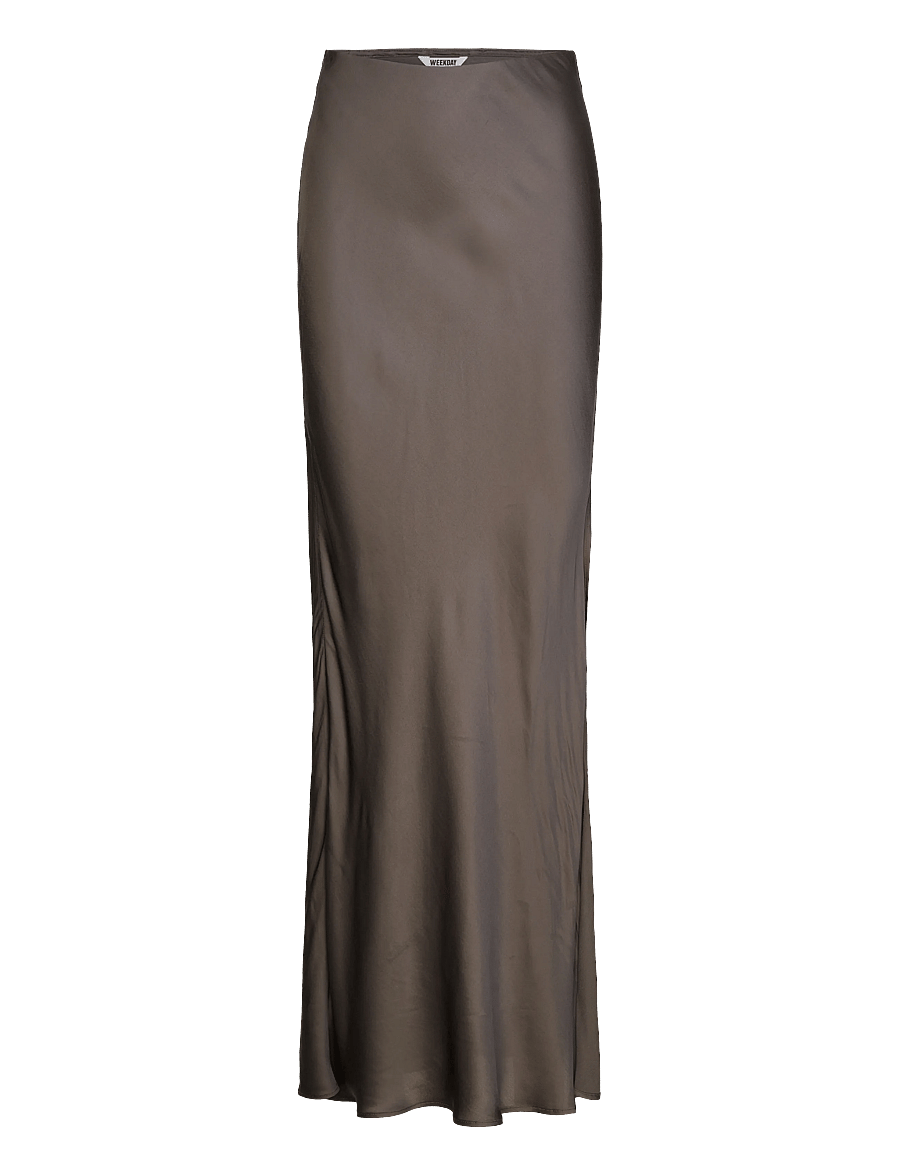 Weekday - Bias Cut Satin Maxi Skirt - maksiseelikud - mole dark - 0