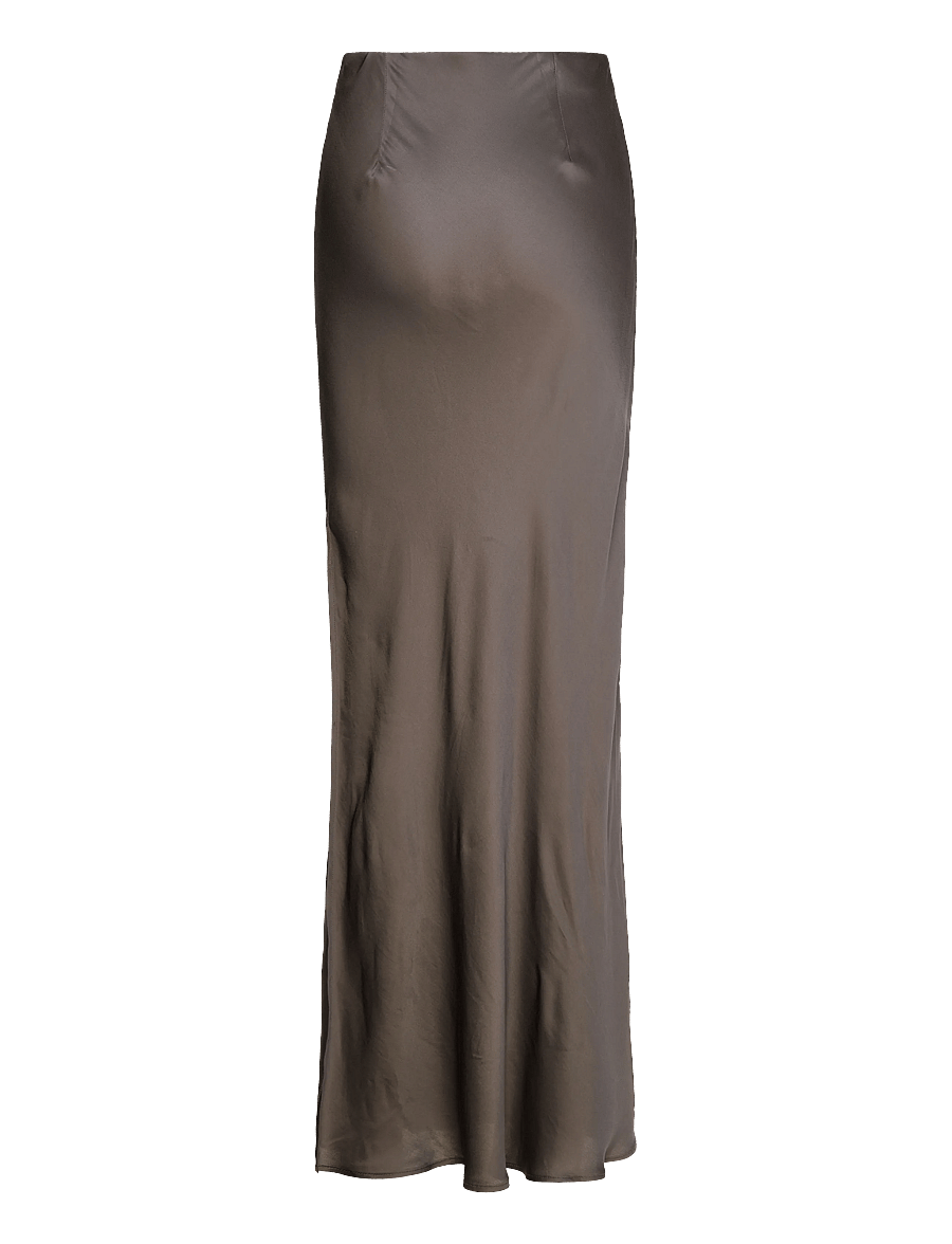 Weekday - Bias Cut Satin Maxi Skirt - maksiseelikud - mole dark - 1