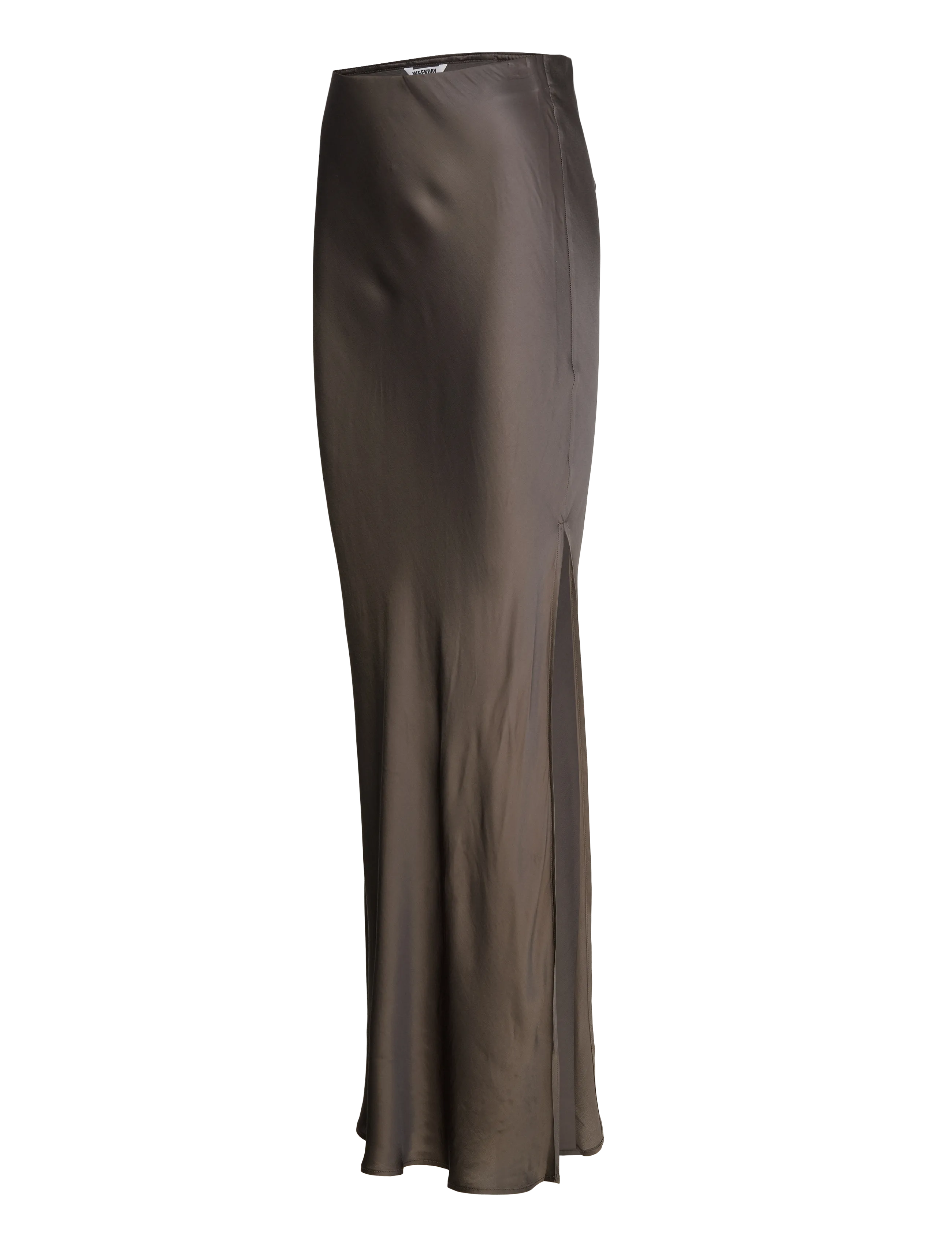Weekday - Bias Cut Satin Maxi Skirt - maksiseelikud - mole dark - 2