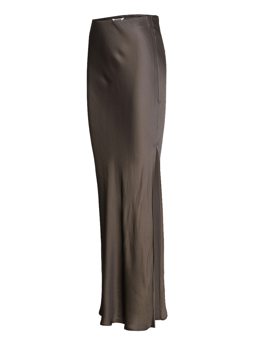 Weekday - Bias Cut Satin Maxi Skirt - maksiseelikud - mole dark - 2