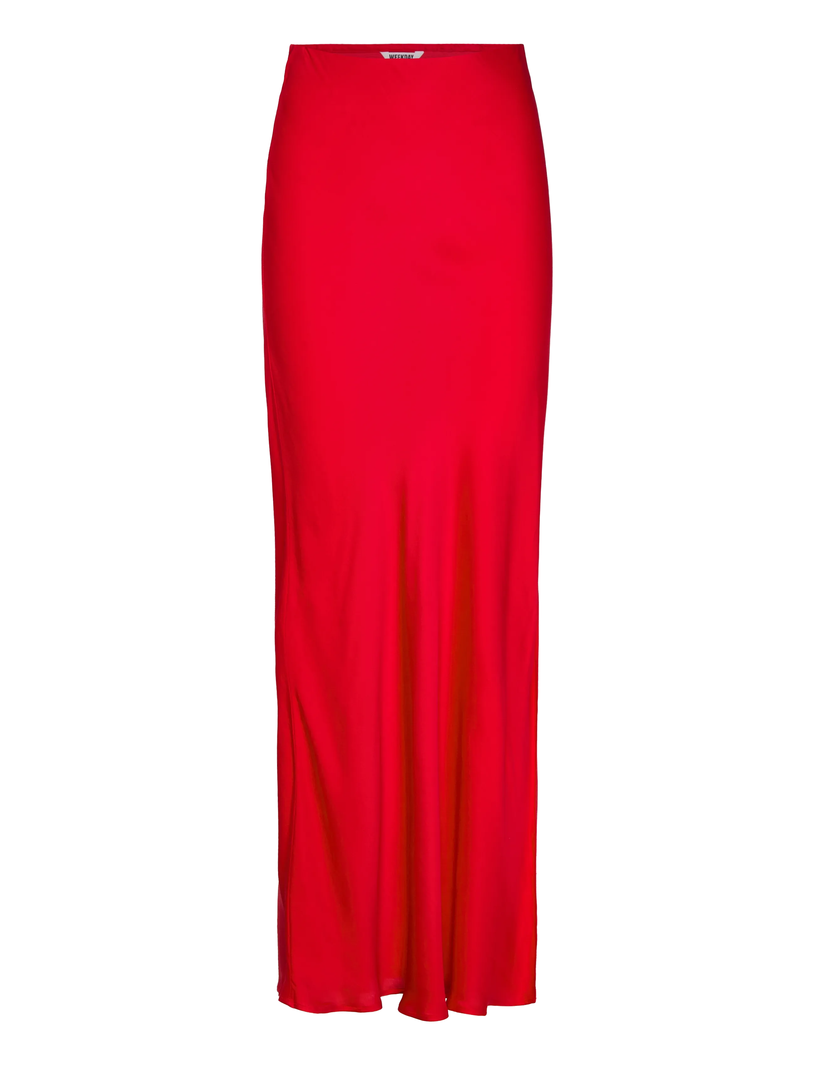 Weekday Bias Cut Satin Maxi Skirt, Kvinder, Bias Cut Satin Maxinederdel, Rød, Str: XS