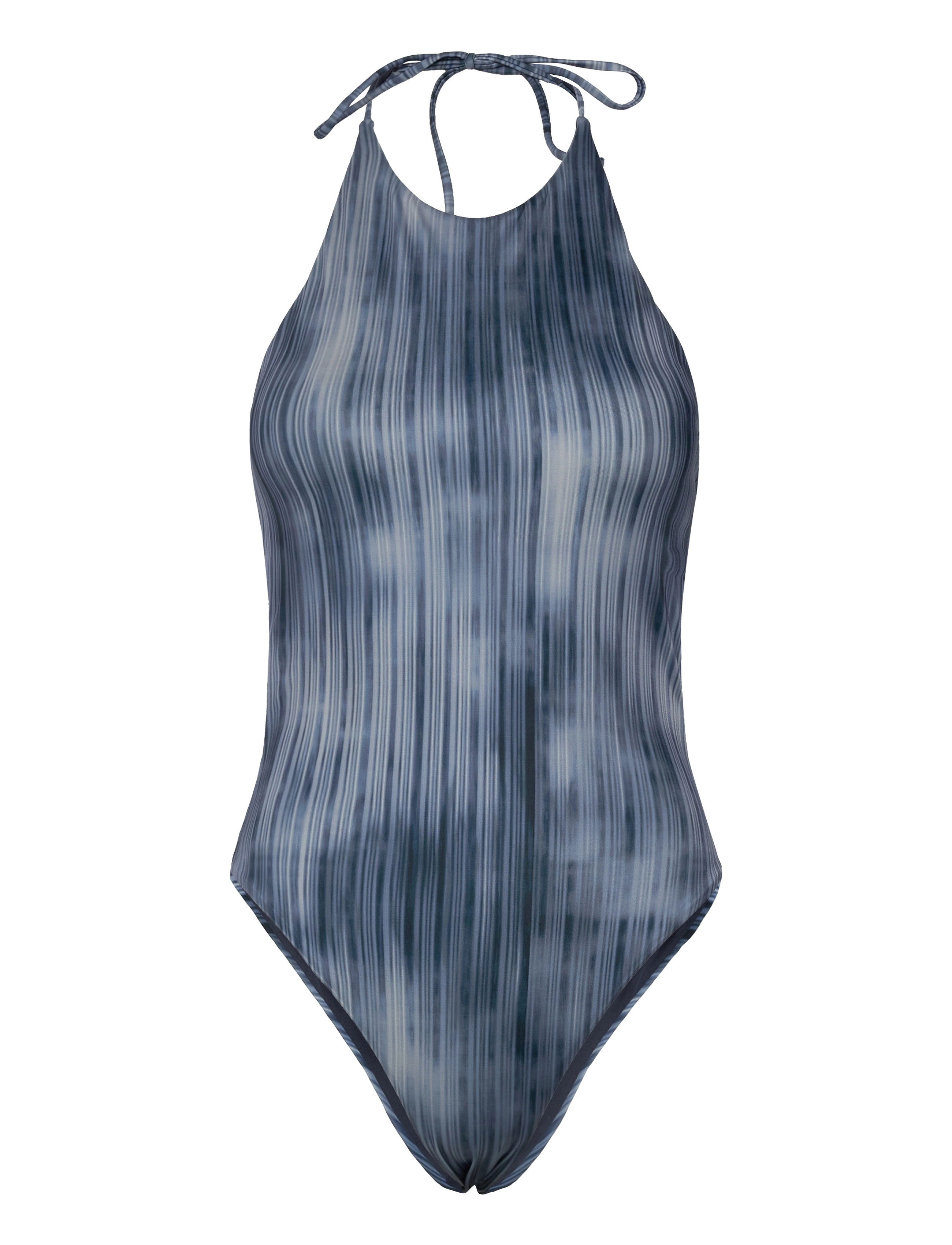 Weekday Tie Printed Halter Neck Swimsuit, Kvinder, Printet Halterneck Badedragt, Blå, Str: XS