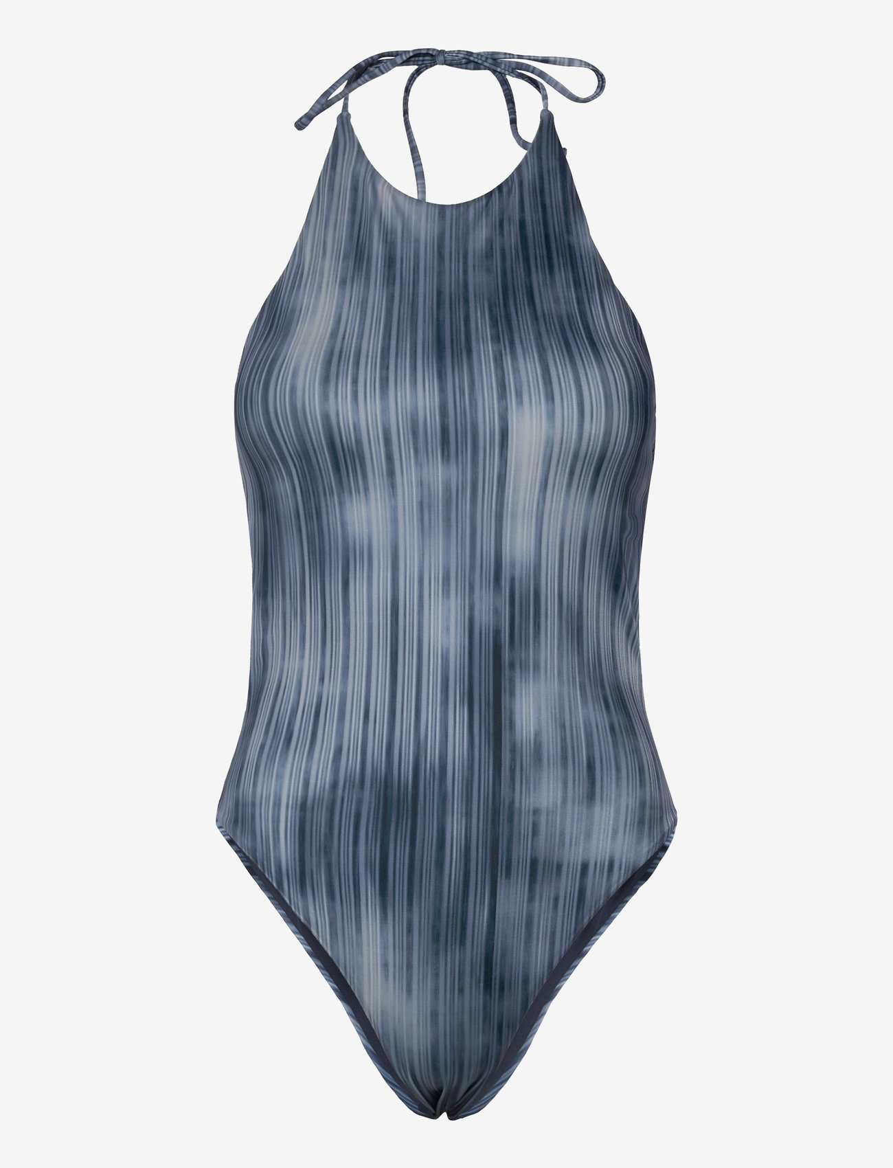 Weekday - Tie Printed Halter Neck Swimsuit - baddräkter - deconstructed stripe - 0