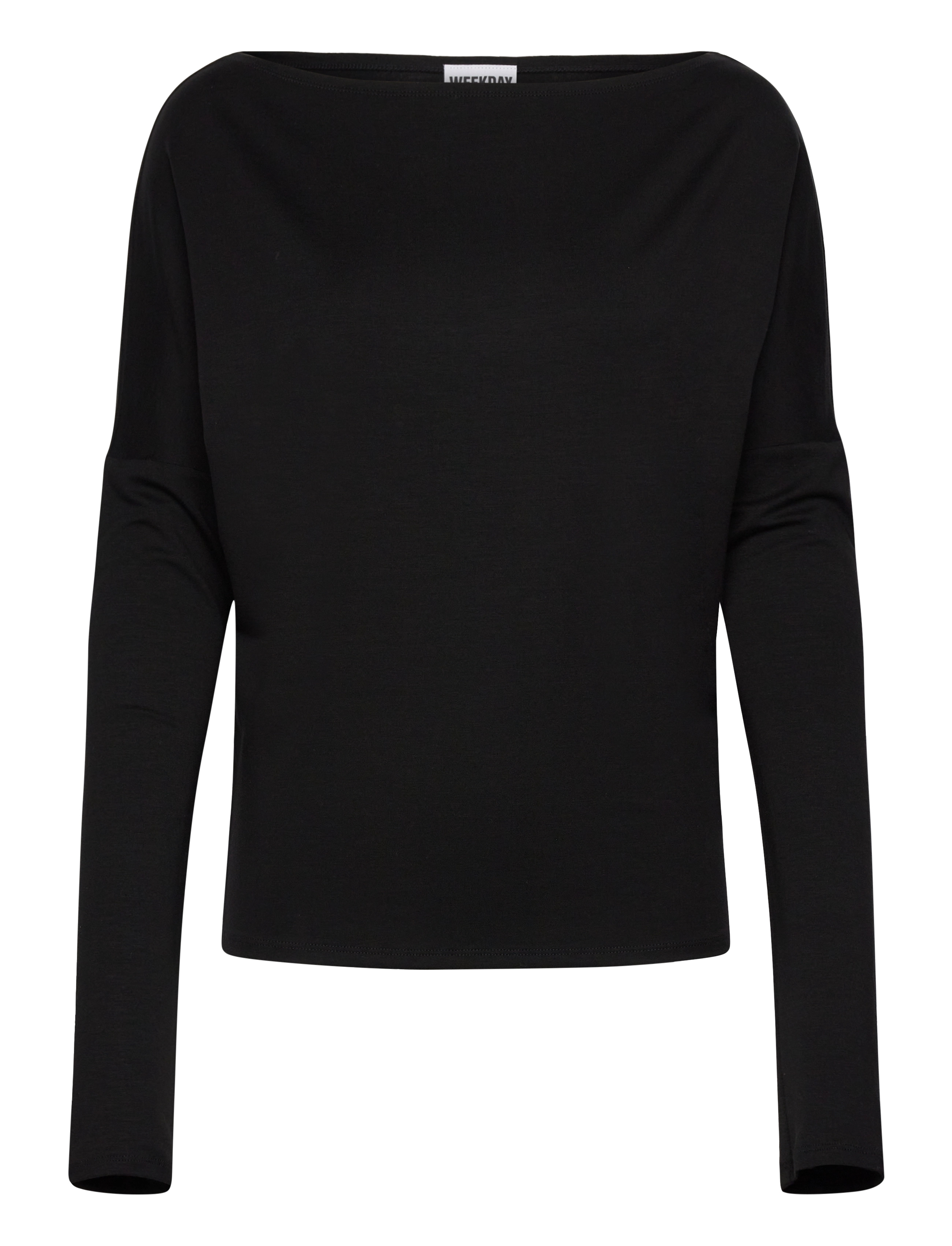 Weekday Drapy Long Sleeve Top, XS, T-shirts & Oberteile, Schwarz - Long-sleeved, Frauen