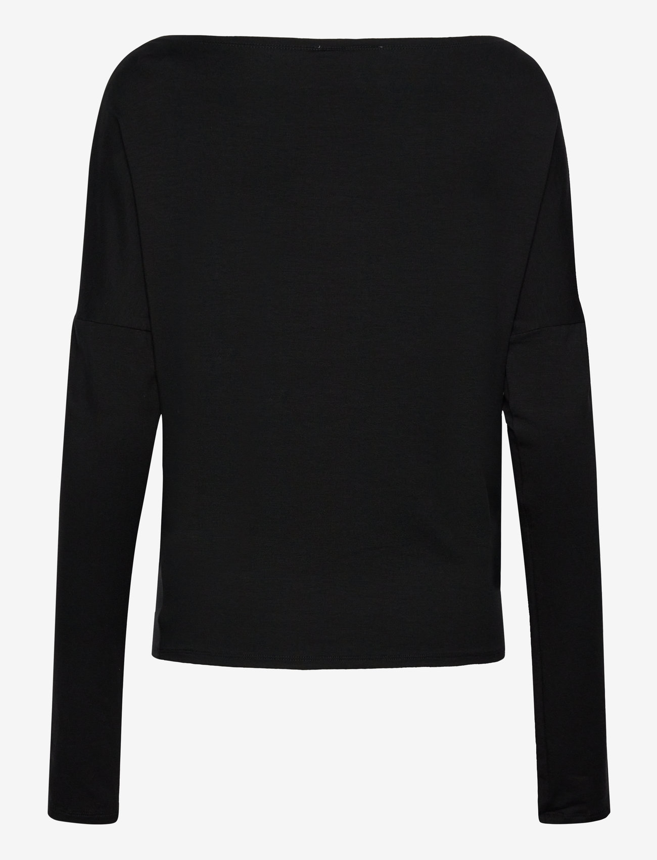 Weekday - Drapy Long Sleeve Top - långärmade toppar - black - 1