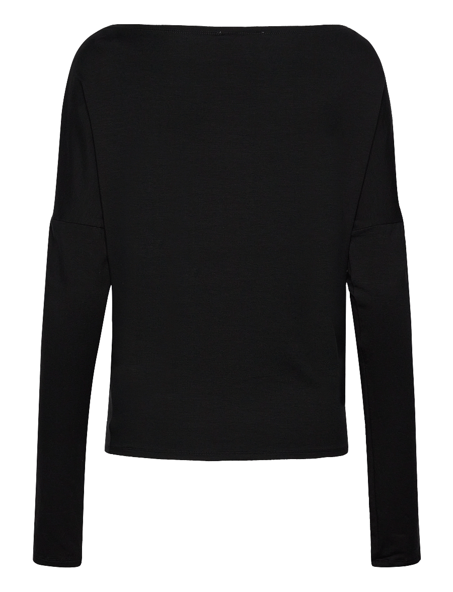 Weekday - Drapy Long Sleeve Top - langærmede toppe - black - 1