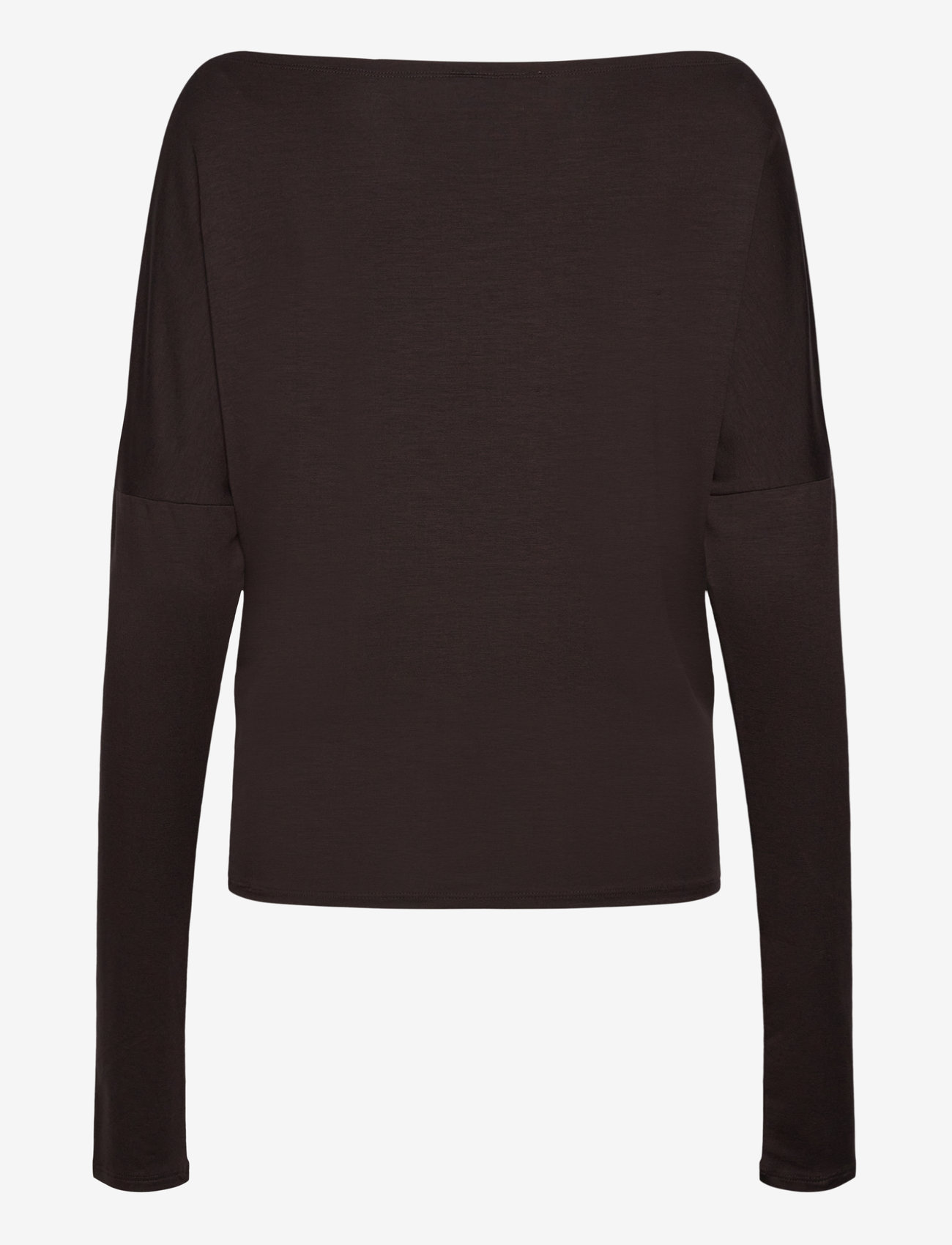 Weekday - Drapy Long Sleeve Top - langærmede toppe - dark brown - 1
