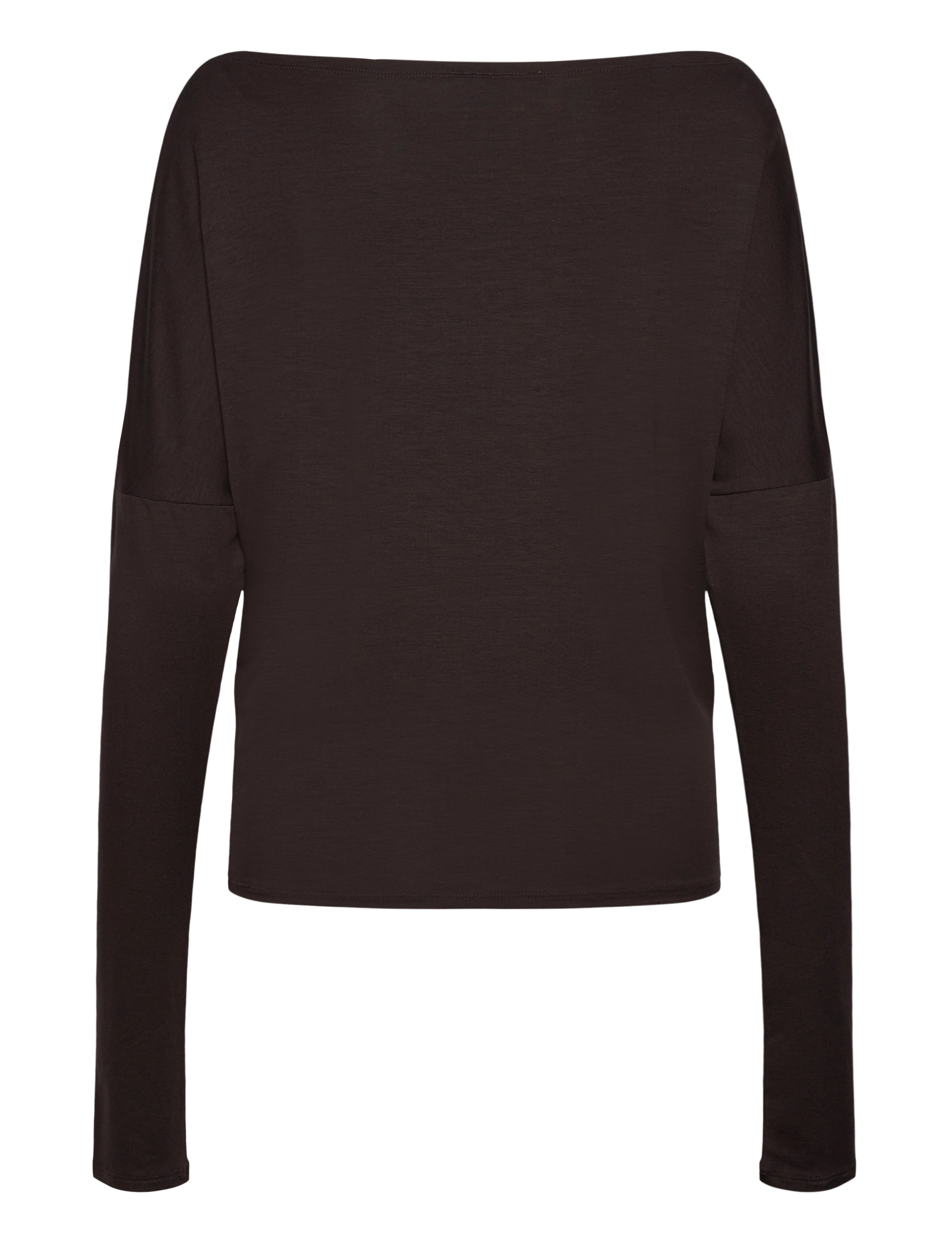 Weekday - Drapy Long Sleeve Top - langærmede toppe - dark brown - 1