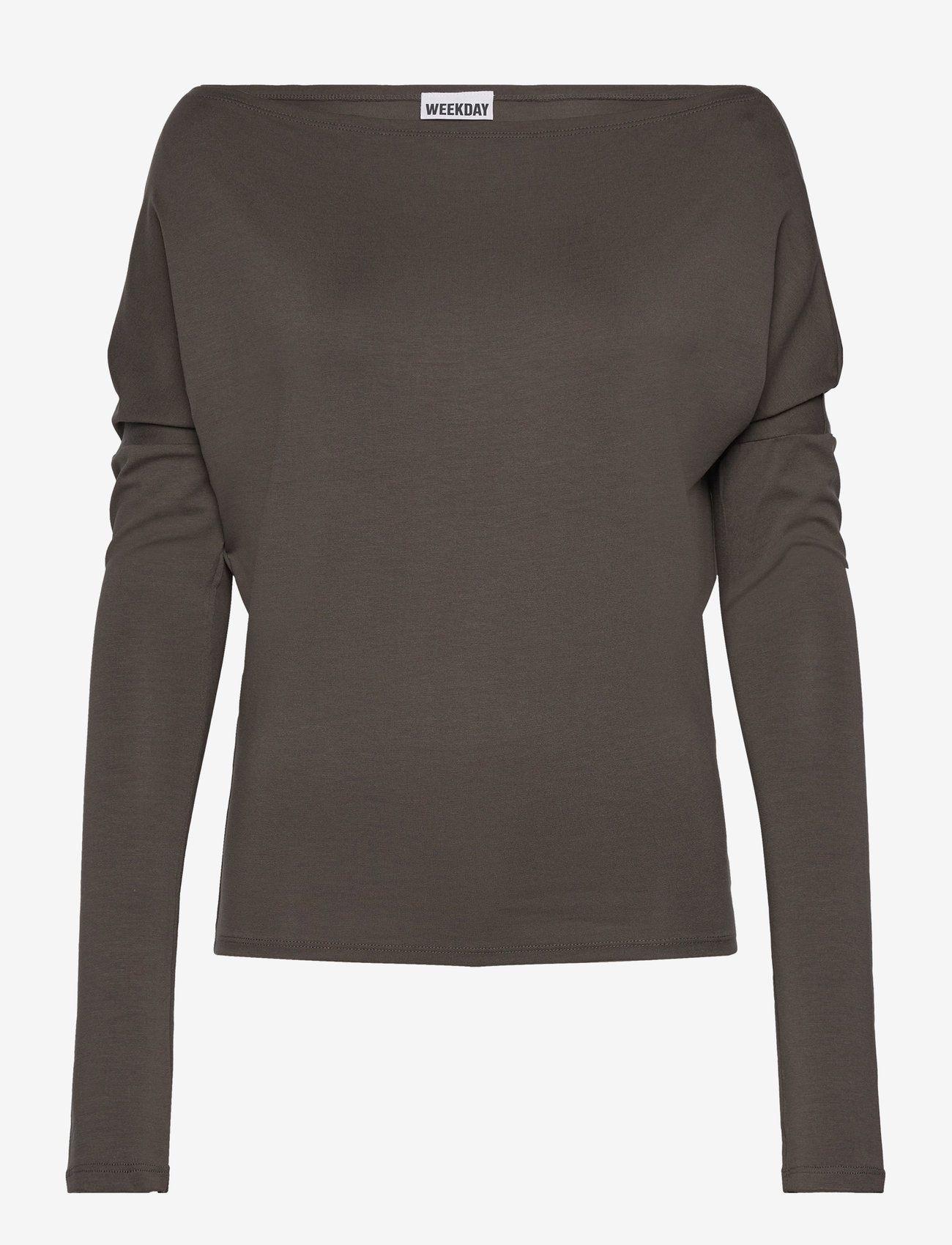 Weekday - Drapy Long Sleeve Top - langærmede toppe - mole - 0