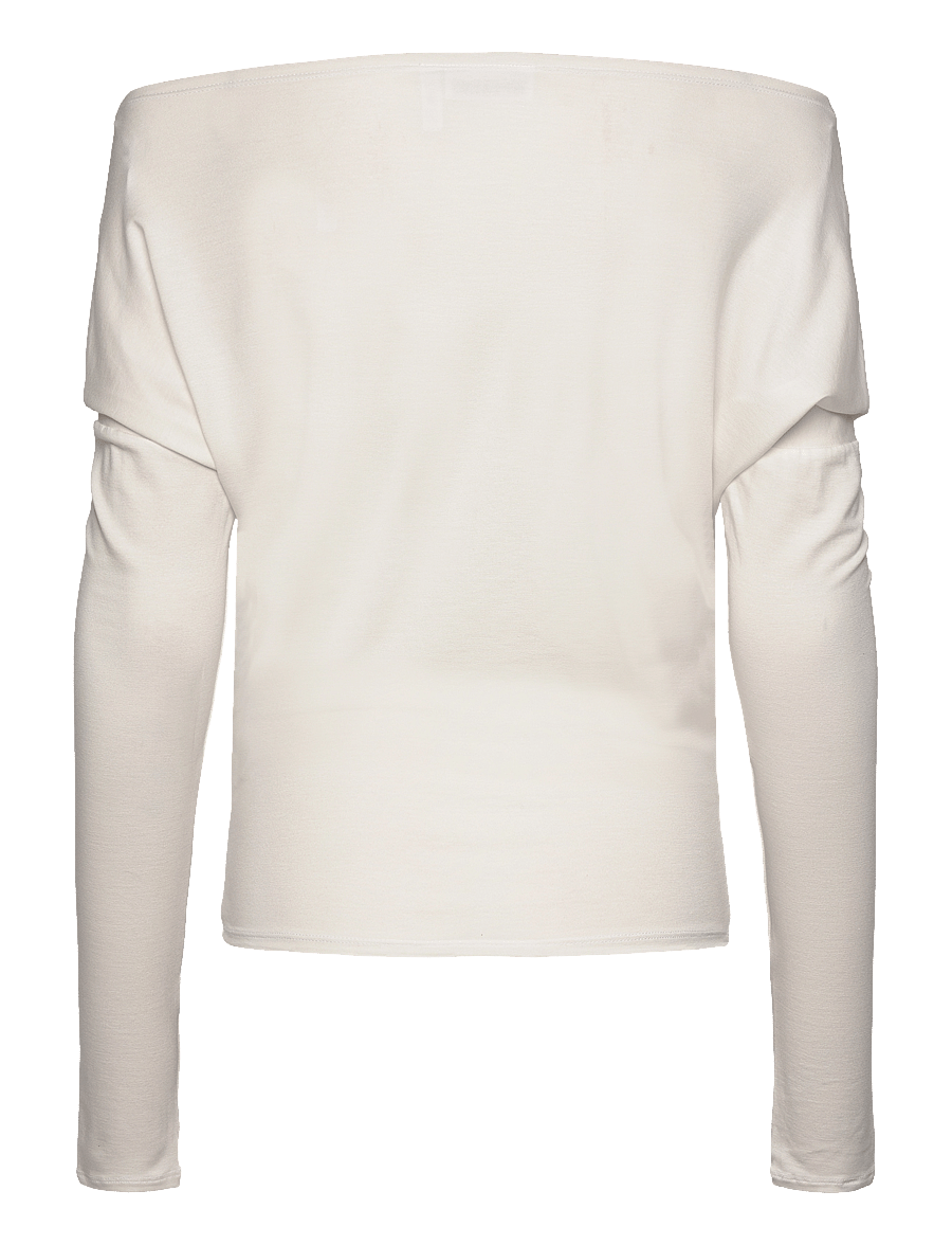 Weekday - Drapy Long Sleeve Top - långärmade toppar - white - 1