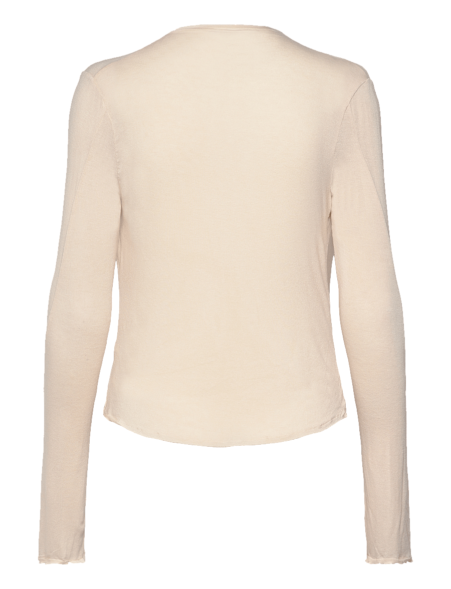 Weekday - Drape Long Sleeve Top - t-shirts met lange mouwen - beige - 1