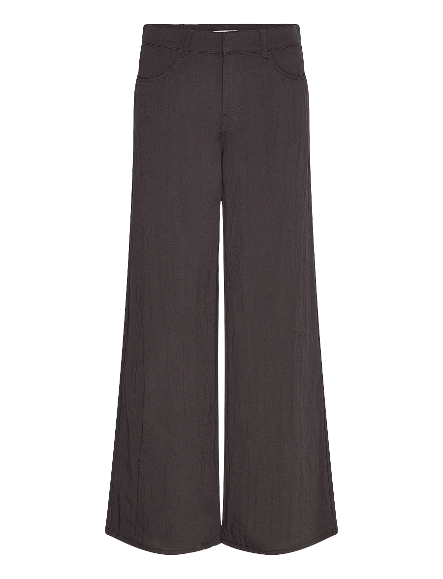 Weekday - Loose Crinkle Trousers - bukser med brede ben - grey dark - 0