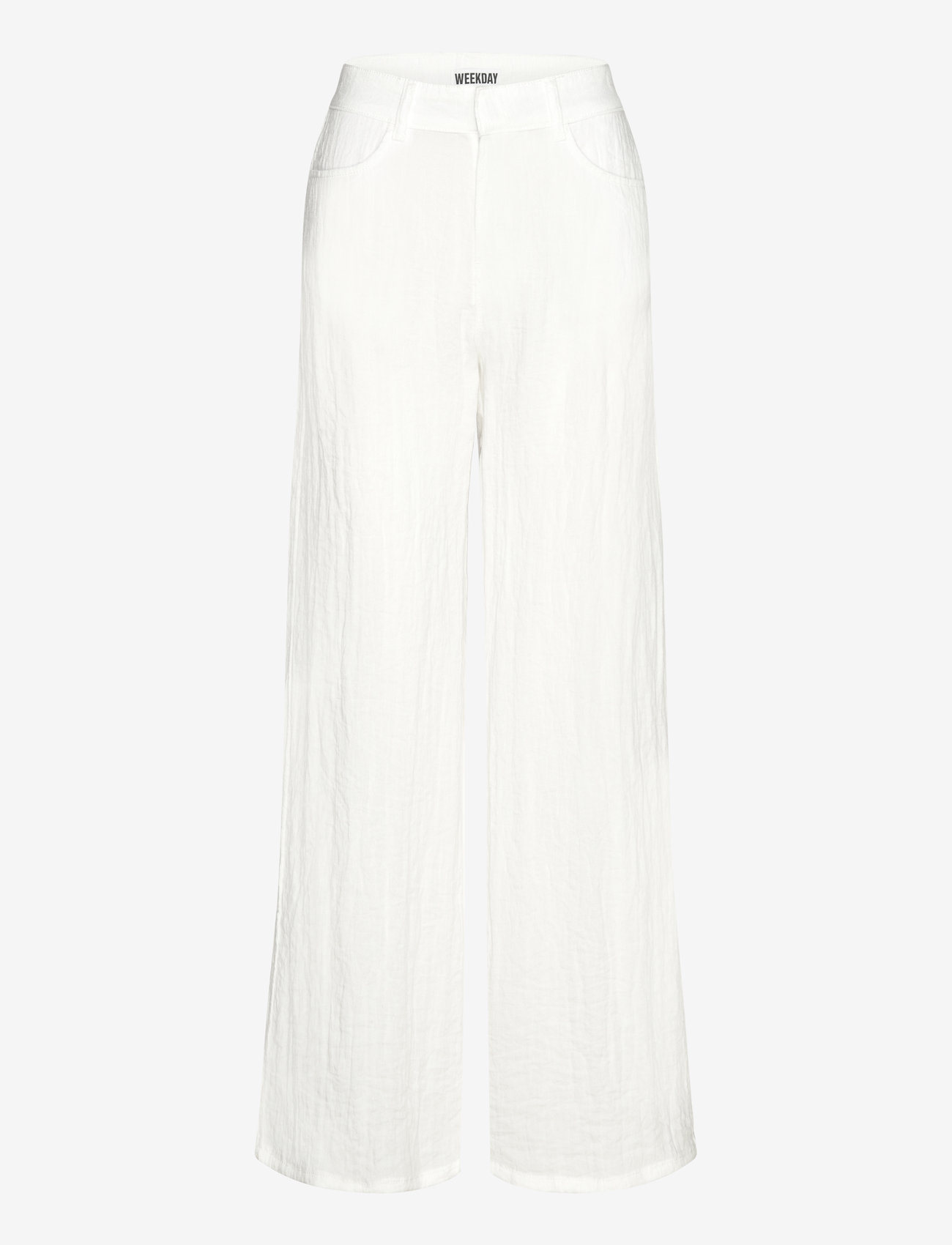 Weekday - Loose Crinkle Trousers - hosen mit weitem bein - white light - 0
