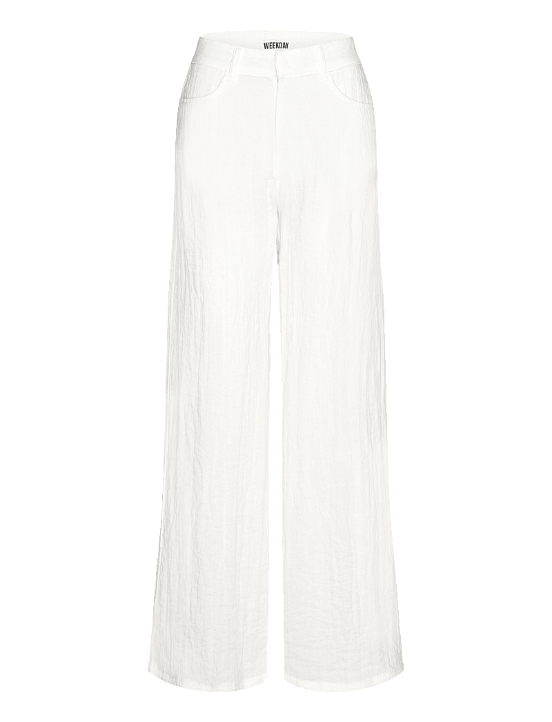 Weekday - Loose Crinkle Trousers - hosen mit weitem bein - white light - 0