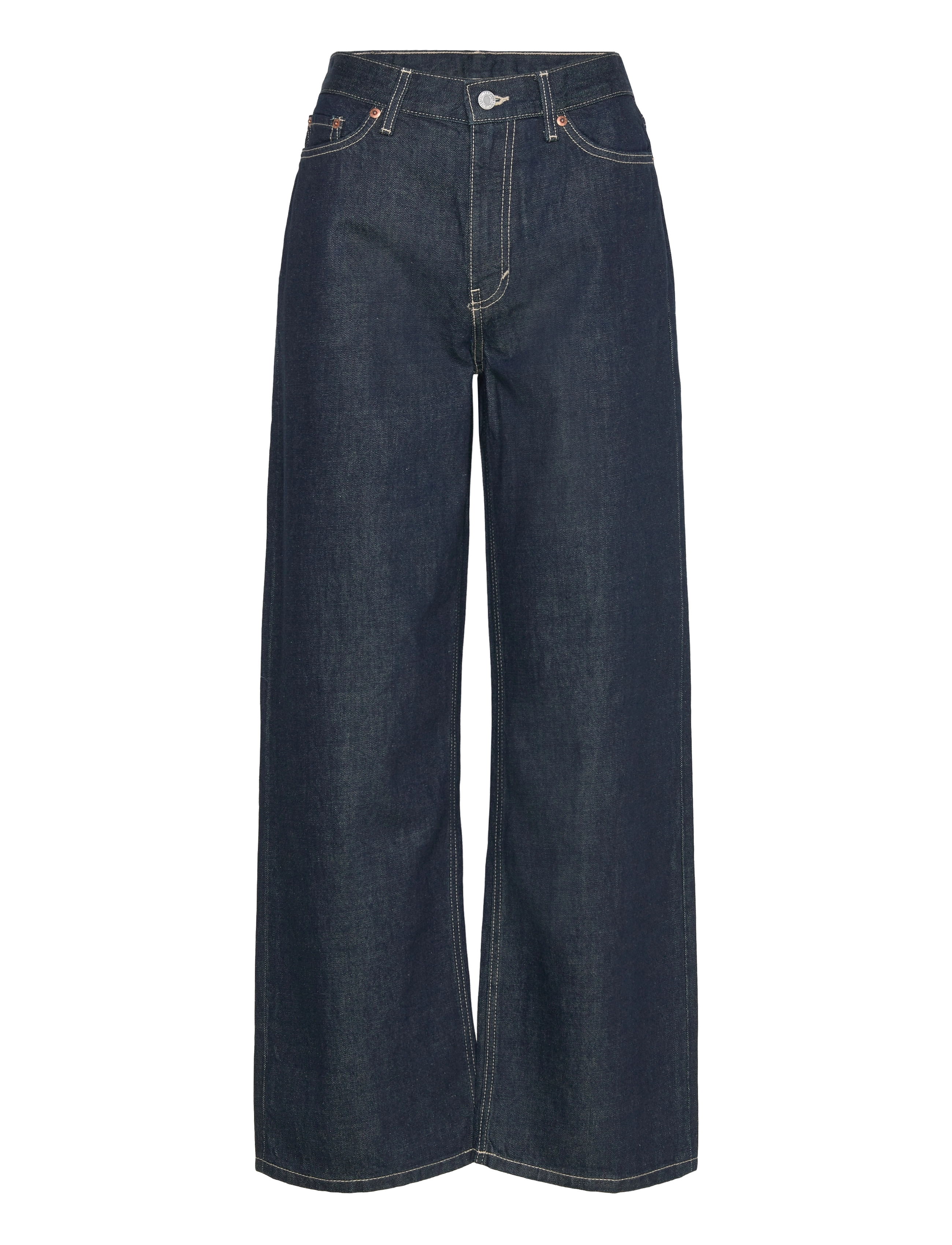 Weekday Dynasty Loose Jeans, 24, Marineblau - Wide, Frauen