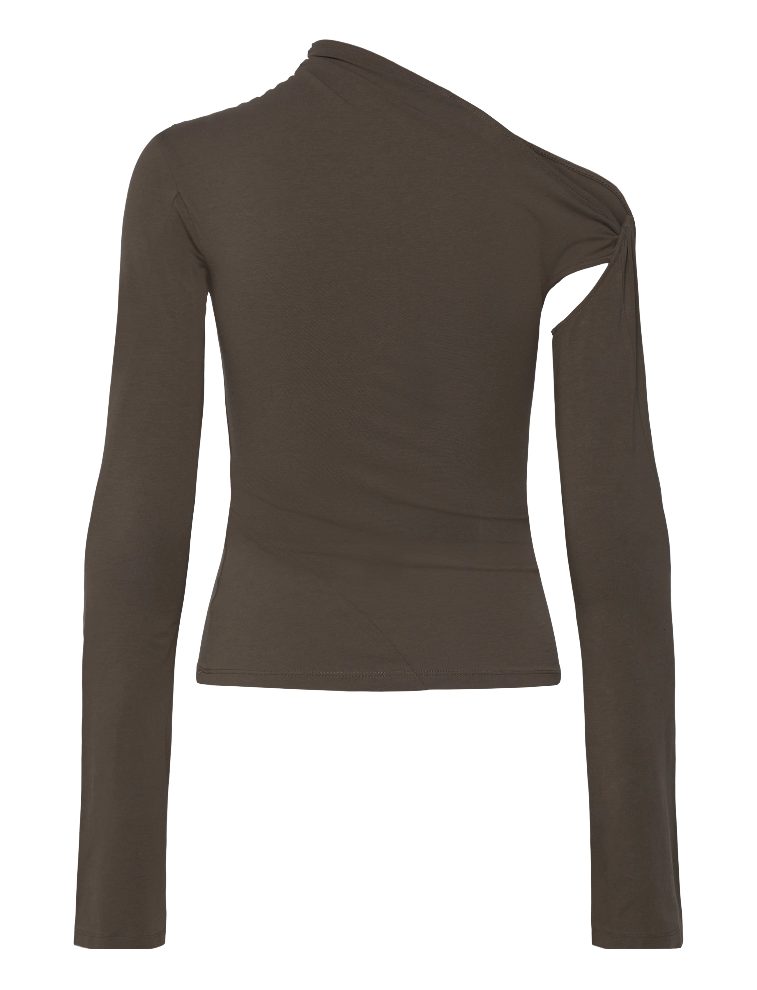 Weekday - Asymmetric Draped Long-Sleeved Top - pikkade varrukatega pluusid - mole dark - 1