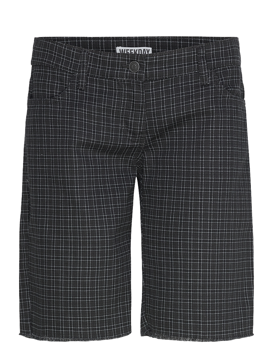 Weekday - Checked Knee-Length Cotton Twill Shorts - lühikesed vabaajapüksid - grey dark - 0