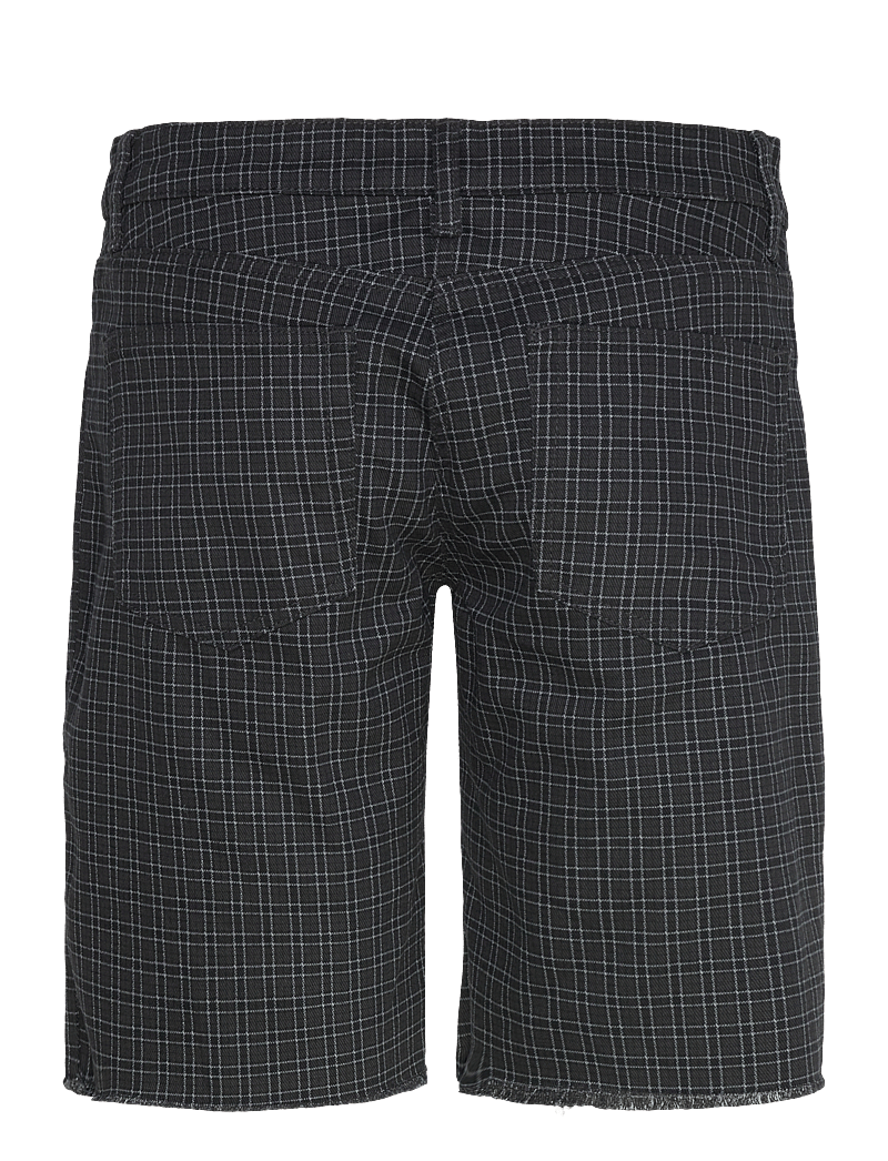 Weekday - Checked Knee-Length Cotton Twill Shorts - casual shorts - grey dark - 1