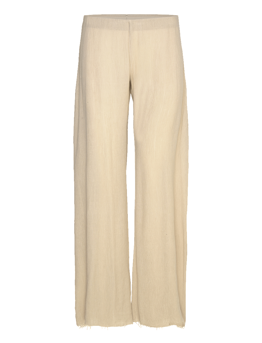 Weekday - Crinkled Low-Rise Wide-Leg Trousers - laia säärega püksid - mole dusty light - 0