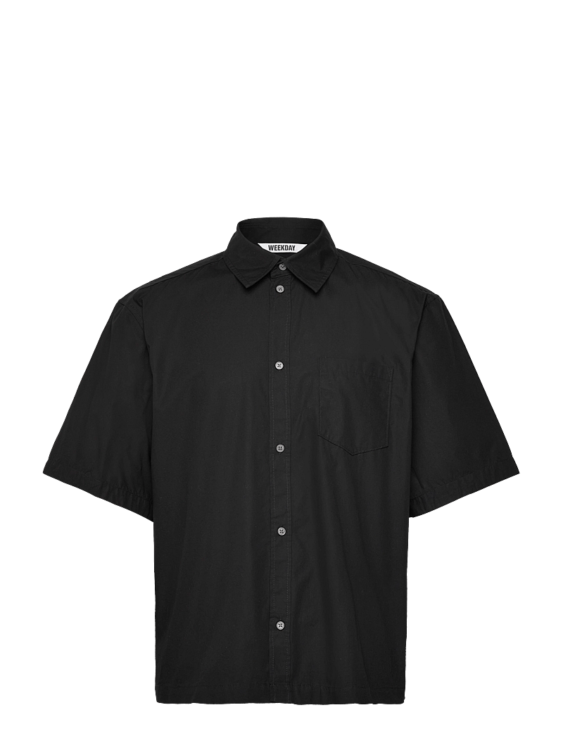 Weekday - Relaxed Short Sleeve Shirt - lühikeste varrukatega särgid - black - 0