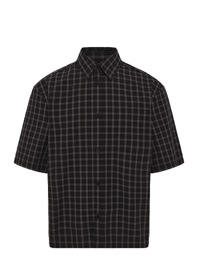 Weekday Relaxed Fit Short-Sleeved Cotton Shirt - Clothing - BROWN CHECK / brown