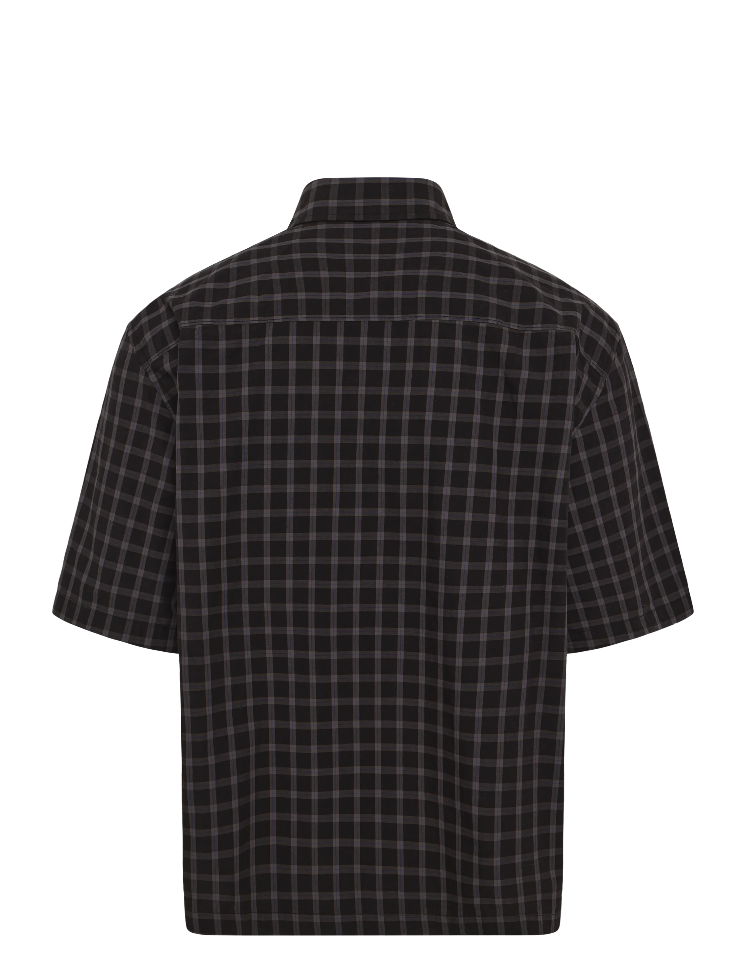 Weekday - Boxy Short-Sleeved Cotton Shirt - short-sleeved shirts - brown check - 1