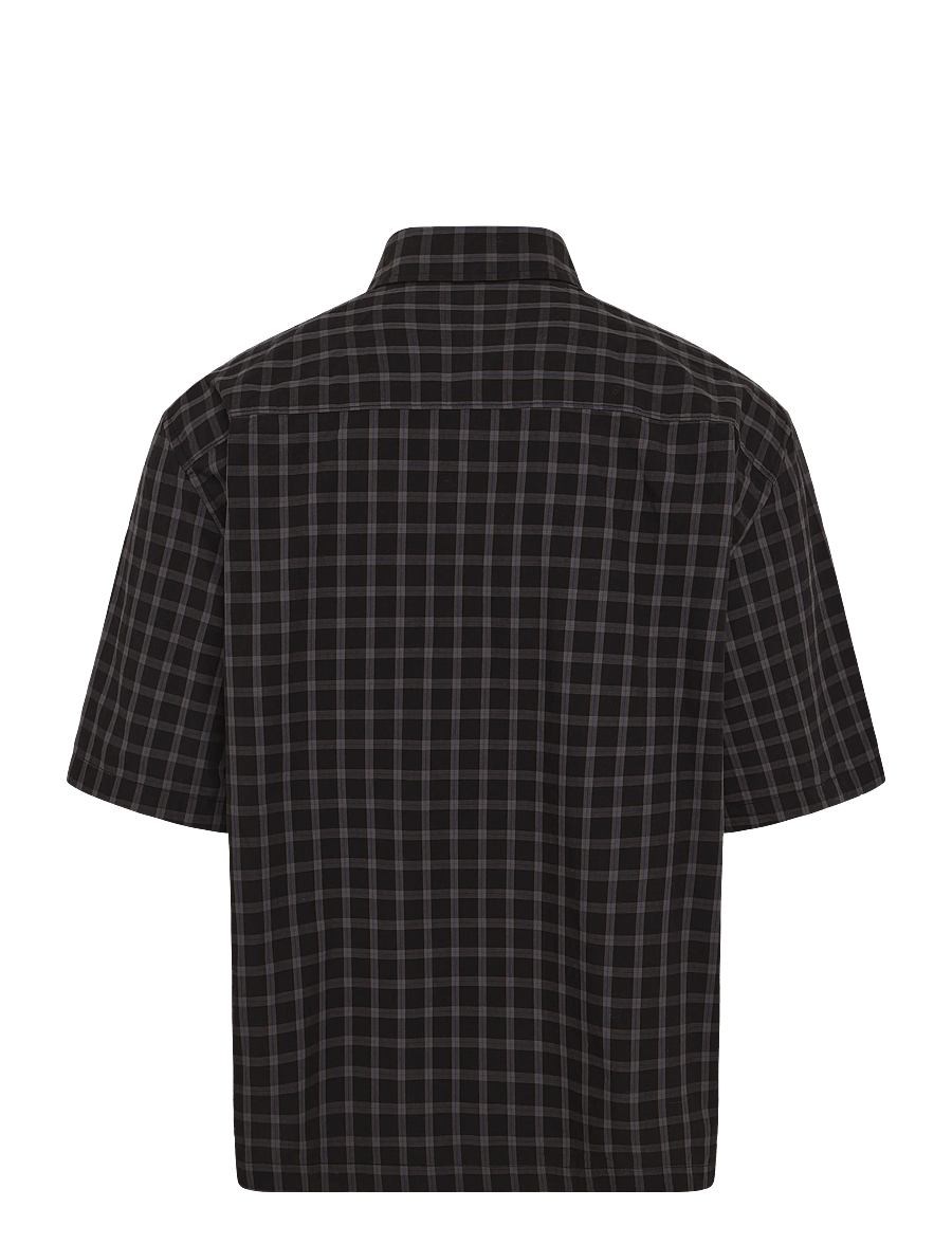 Weekday - Relaxed Fit Short-Sleeved Cotton Shirt - kortærmede skjorter - brown check - 1