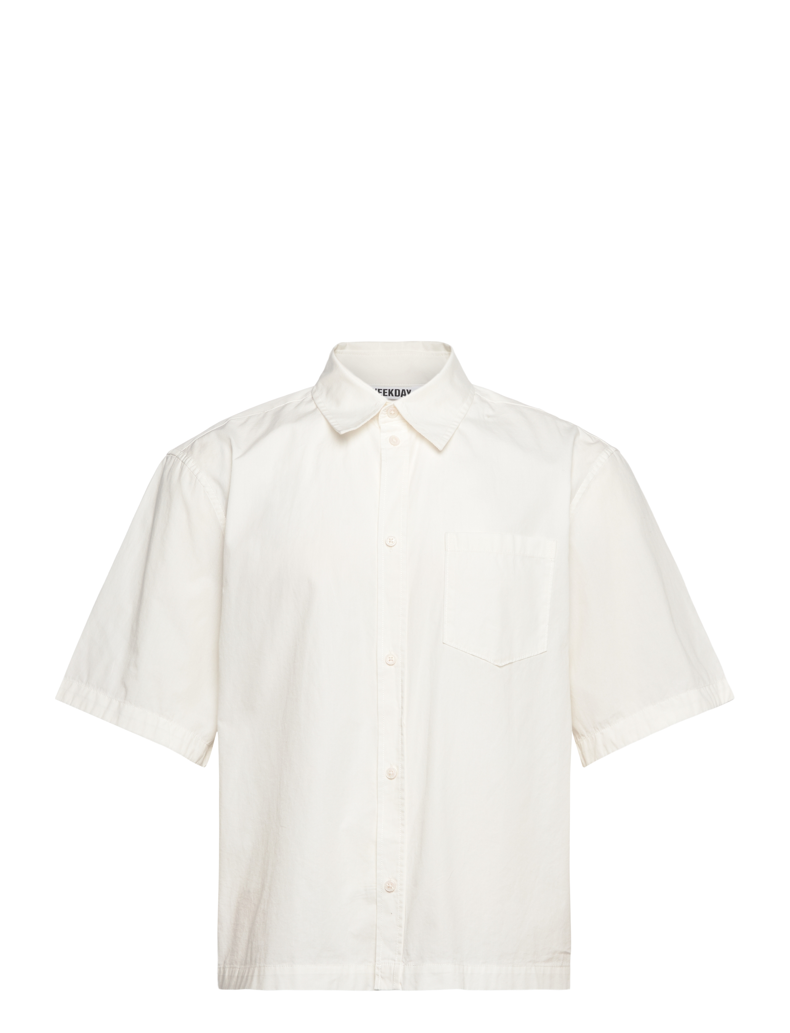Weekday Relaxed Fit Short-Sleeved Cotton Shirt, S, Shirts, Weiß - Short-sleeved Männerswear