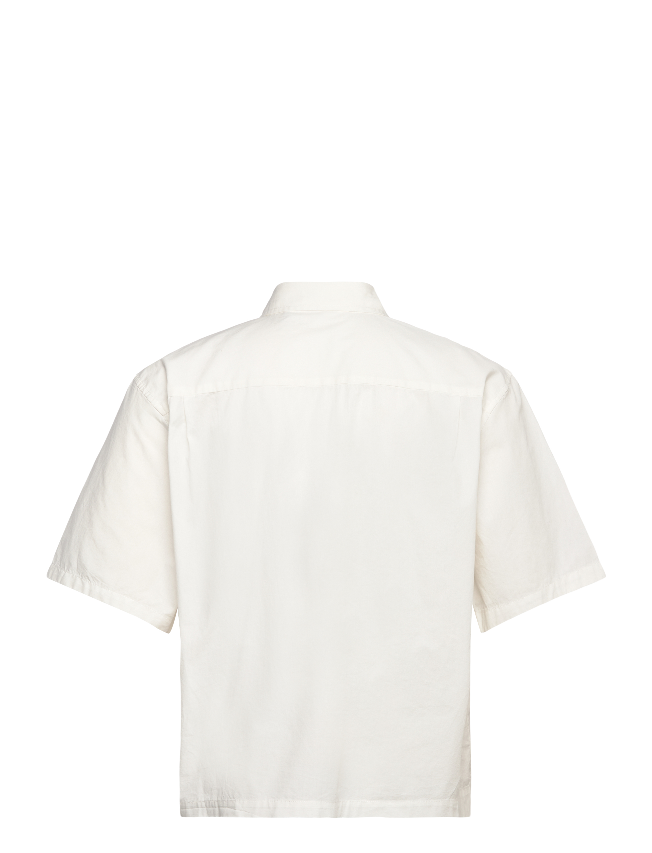 Weekday - Boxy Short-Sleeved Cotton Shirt - kurzarmhemden - white dusty light - 1
