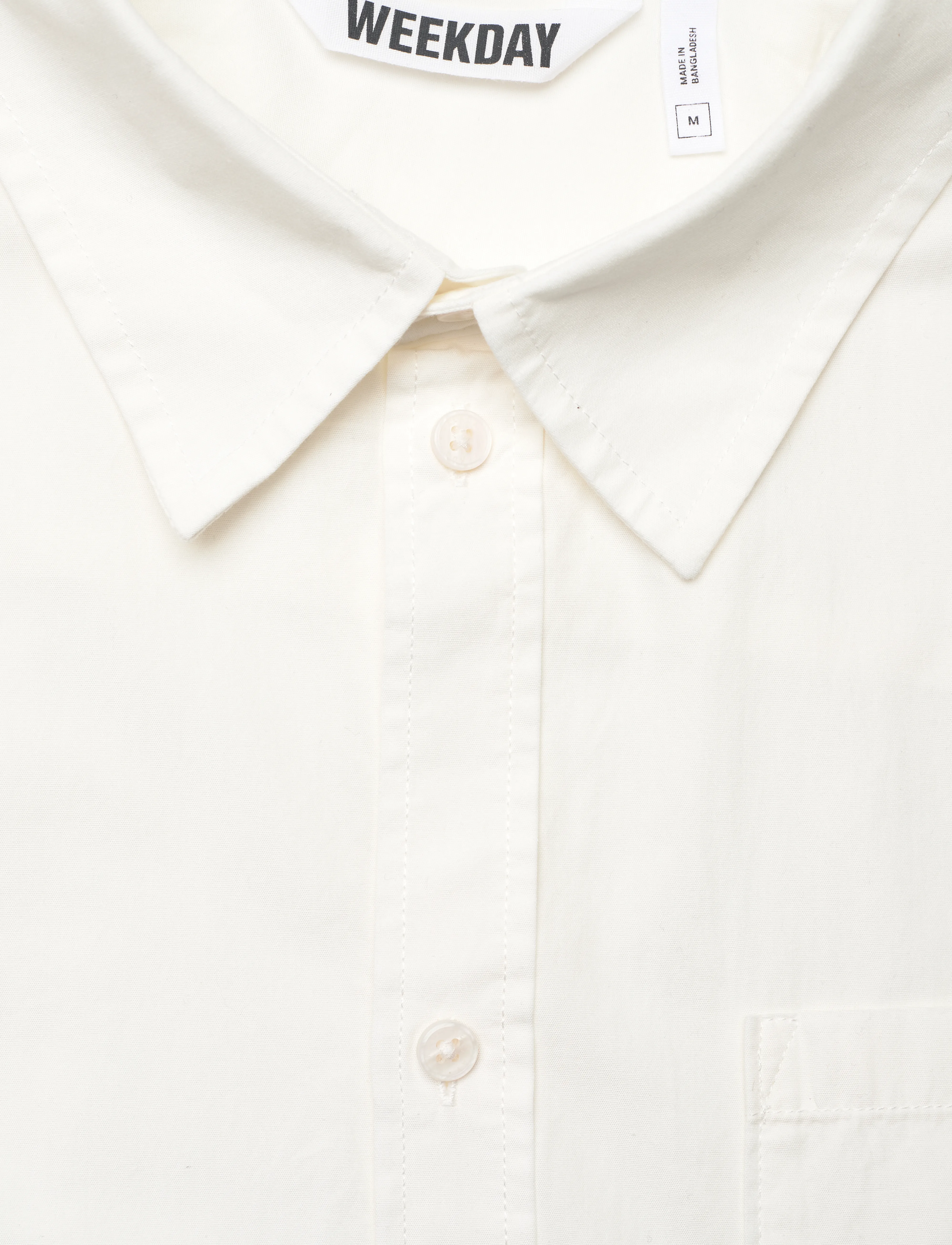 Weekday - Boxy Short-Sleeved Cotton Shirt - kurzarmhemden - white dusty light - 2