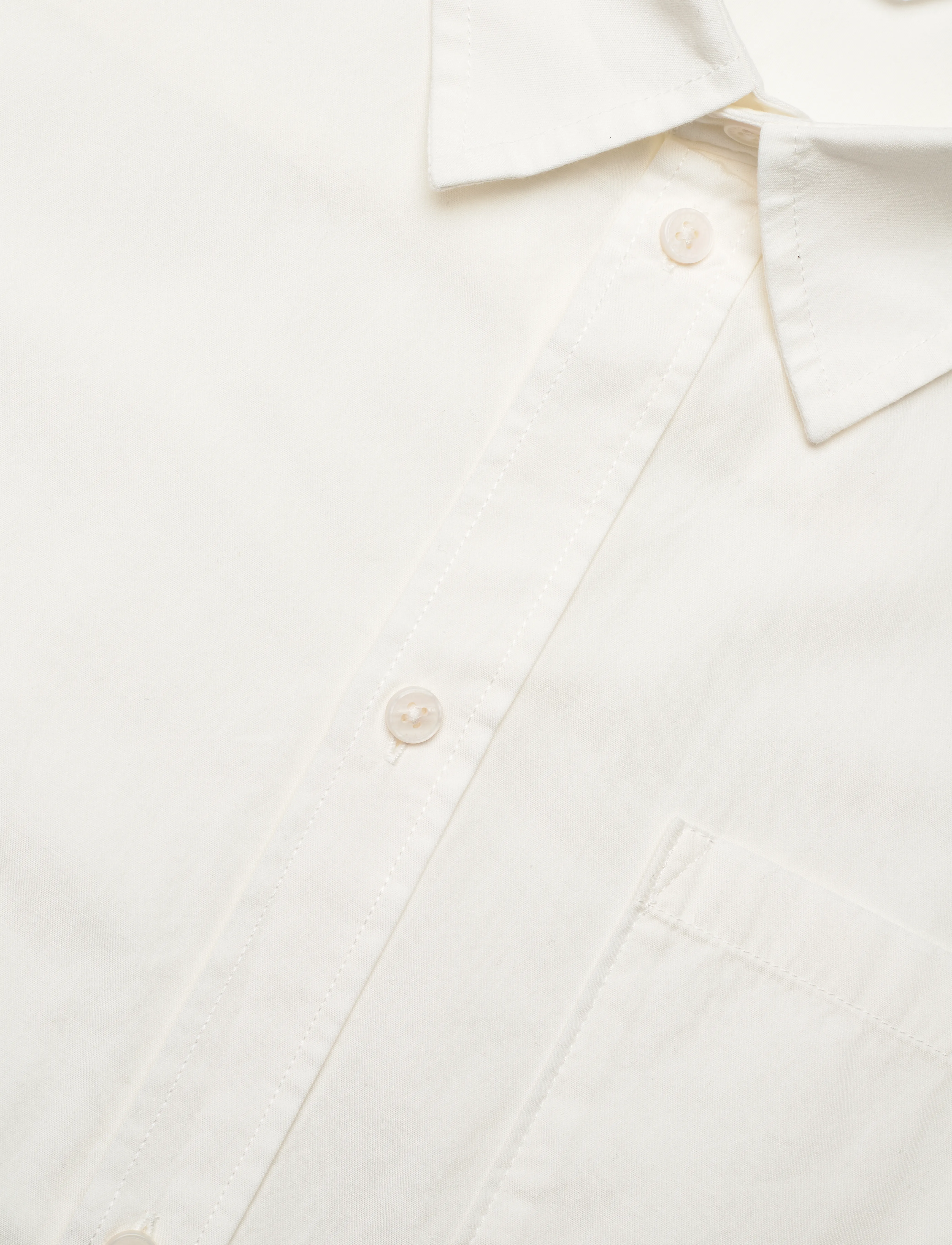 Weekday - Boxy Short-Sleeved Cotton Shirt - kurzarmhemden - white dusty light - 3