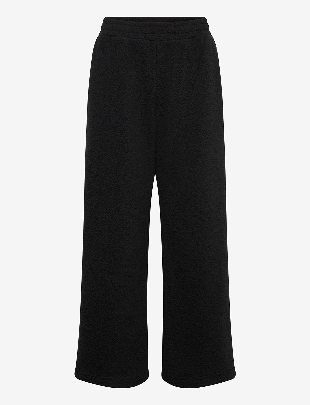 Weekday - Fleece Trousers - bukser med brede ben - black - 0