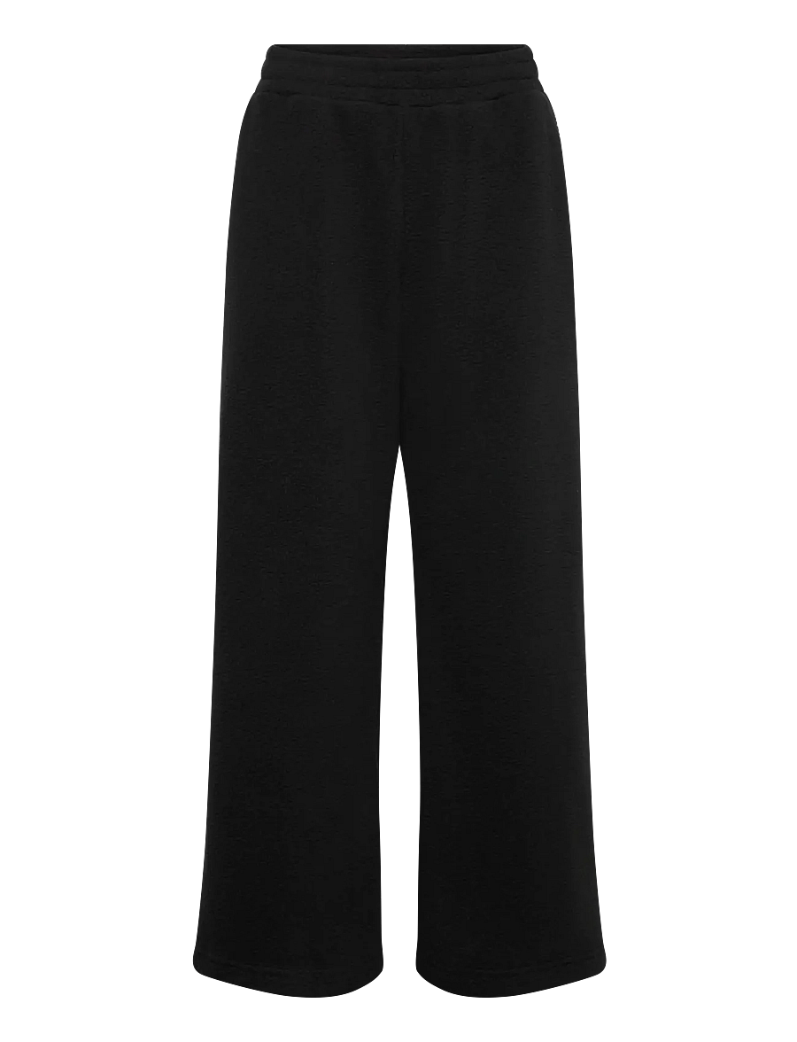 Weekday - Fleece Trousers - laia säärega püksid - black - 0