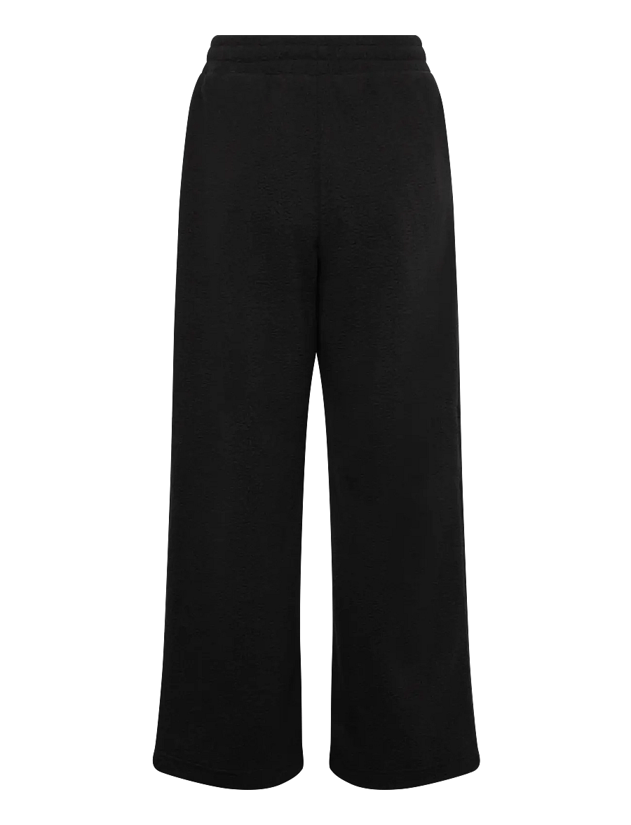 Weekday - Fleece Trousers - laia säärega püksid - black - 1