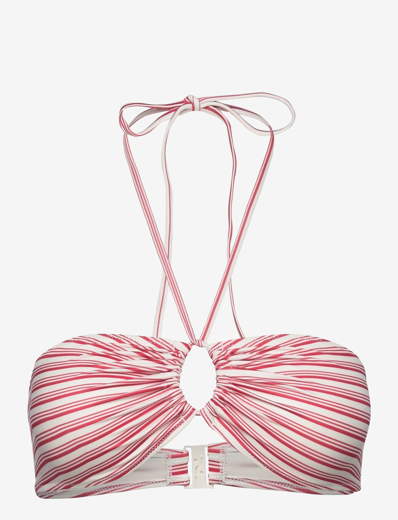 Weekday - Sea Printed Bikini Top - bandeau-bikini-oberteile - red stripe - 0