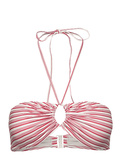 Weekday Sea Printed Bikini Top - Bikini Tops - RED STRIPE / red
