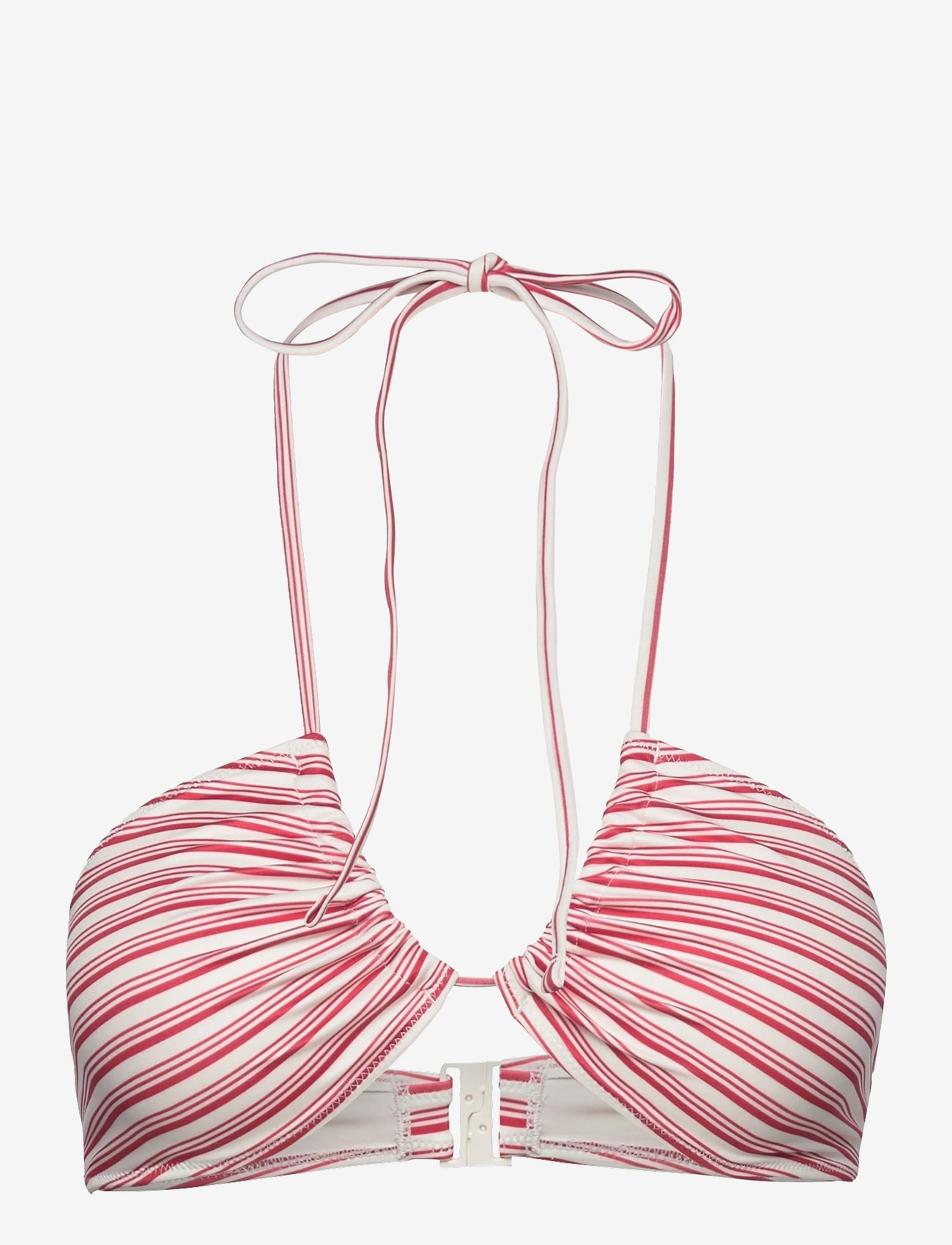 Weekday - Sea Printed Bikini Top - bandeau-bikini-oberteile - red stripe - 2