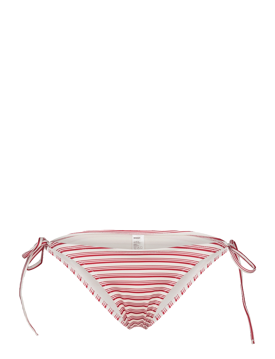 Weekday - Ocean Printed Bikini Bottom - side tie bikinitrosor - red stripe - 0