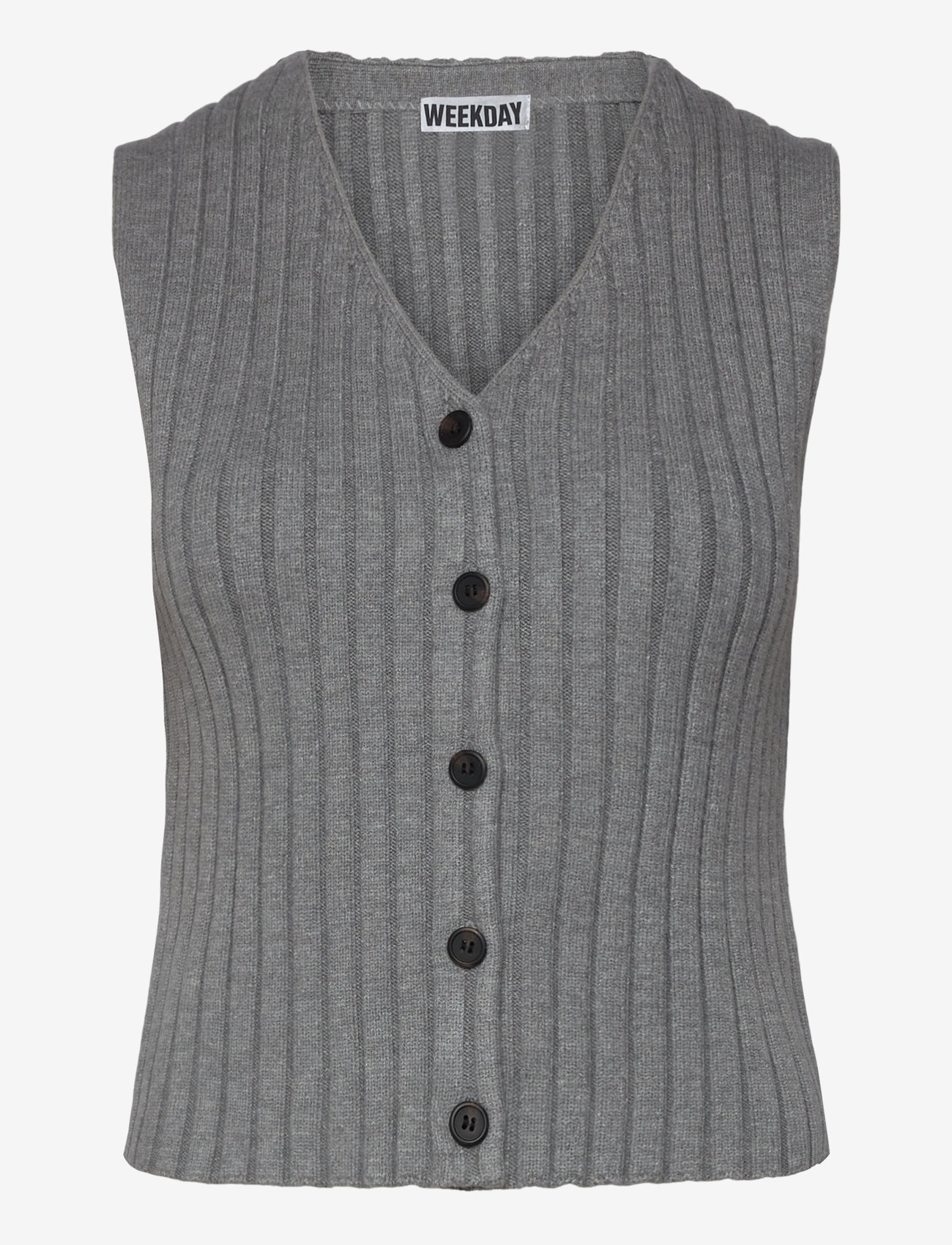 Weekday Rib-knitted V-neck Vest (WEE1277232) Knitted vests