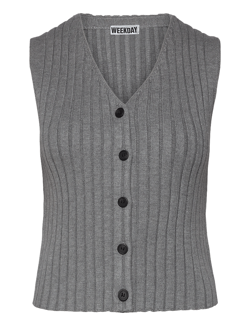 Weekday Rib-knitted V-neck Vest (WEE1277232) Knitted vests
