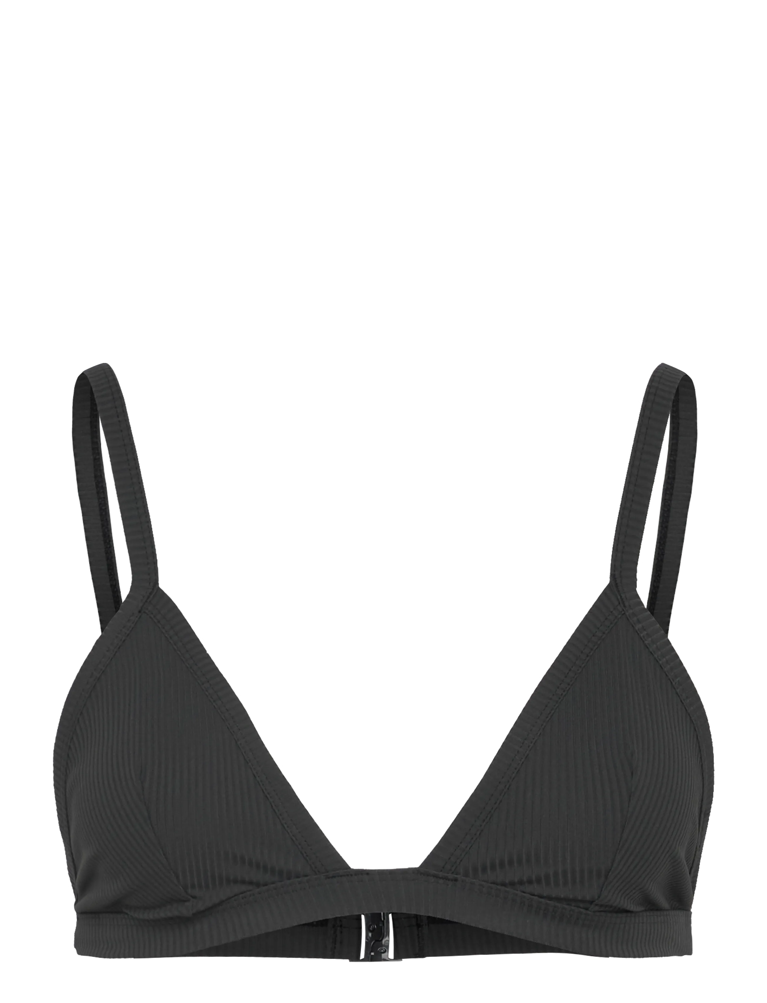 Weekday Ribbed V-Neck Bikini Top, XS, Oberteile, Schwarz - Triangle Bikinitops, Frauen