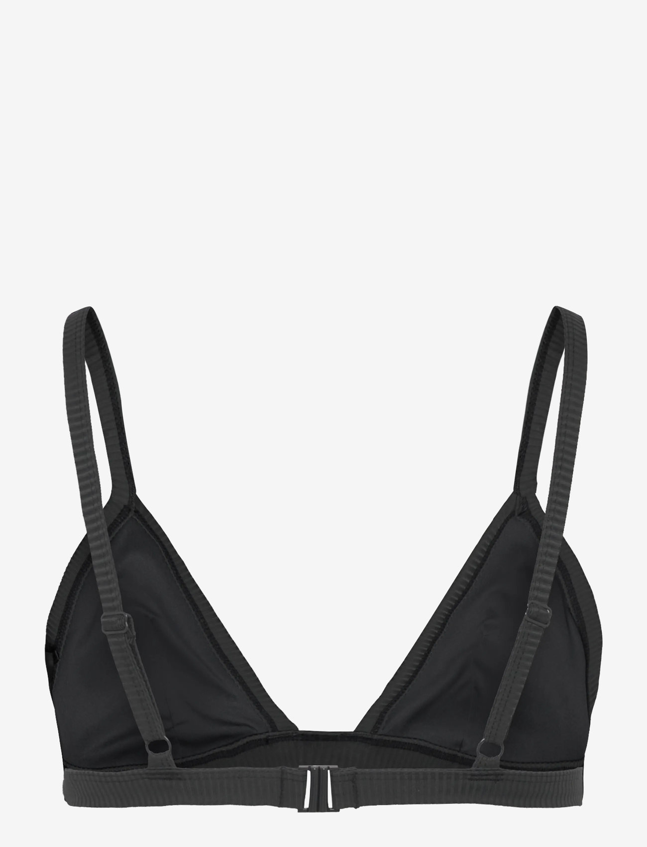 Weekday - Ribbed V-neck Bikini Top - trekantsbikinier - off black - 1